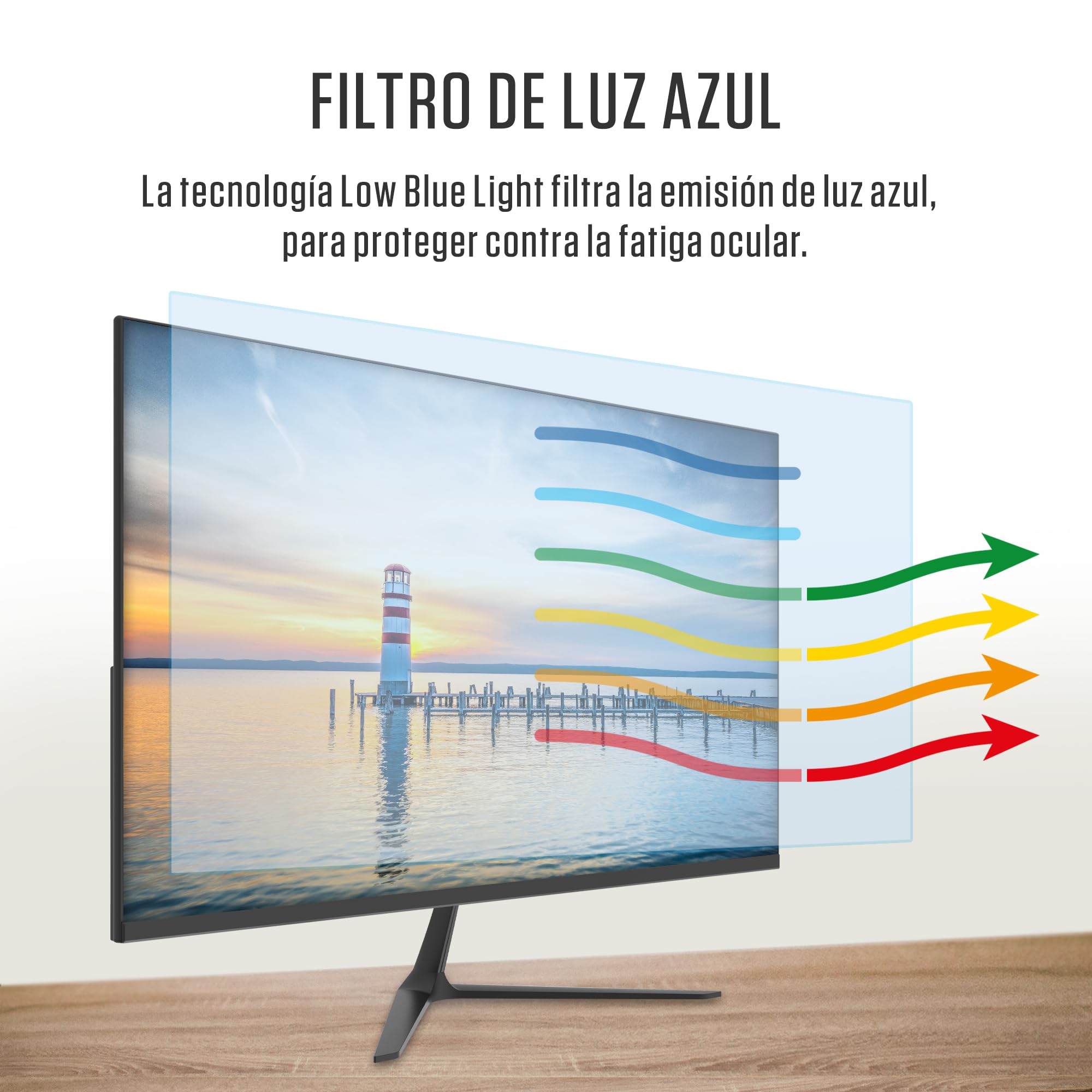 Atlantis Monitor de 22 pulgadas, pantalla LED 22" 100 Hz, Full HD 1920x1080, VGA, HDMI, MULTIMEDIA, FreeSync, salida de audio/auriculares, inclinación, 5 ms, 3000:1, ángulo 178°/178°, cable HDMI 1,5 m