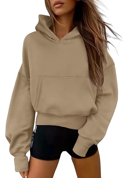 PRETTYGARDEN Women's 2025 Fall Hooded Sweatshirts Long Sleeve Half Zip Cropped Hoodies Pullover Winter Fashion Clothes