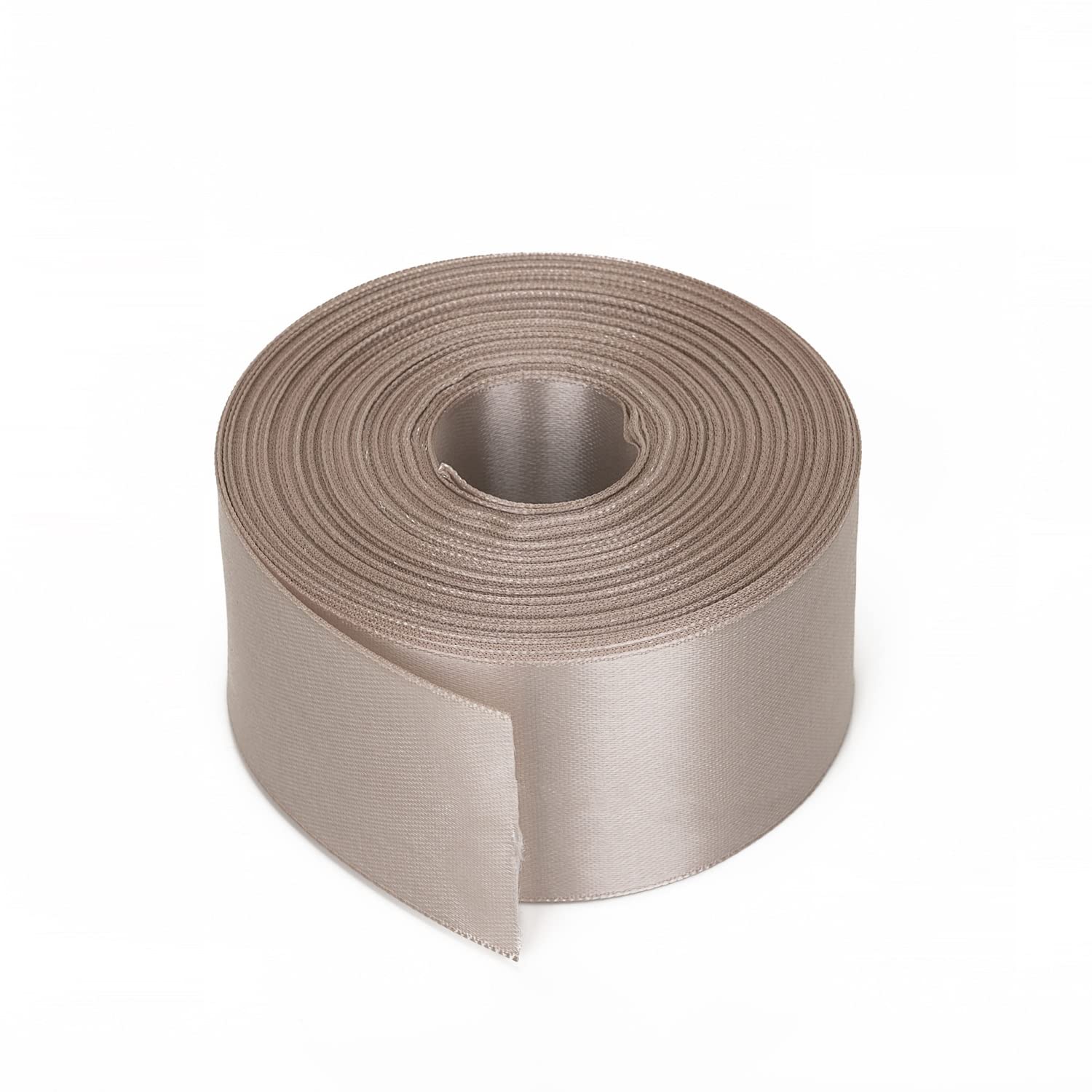 Trimming Shop 25mm x 25 Metres Double Sided Satin Ribbon, Taupe