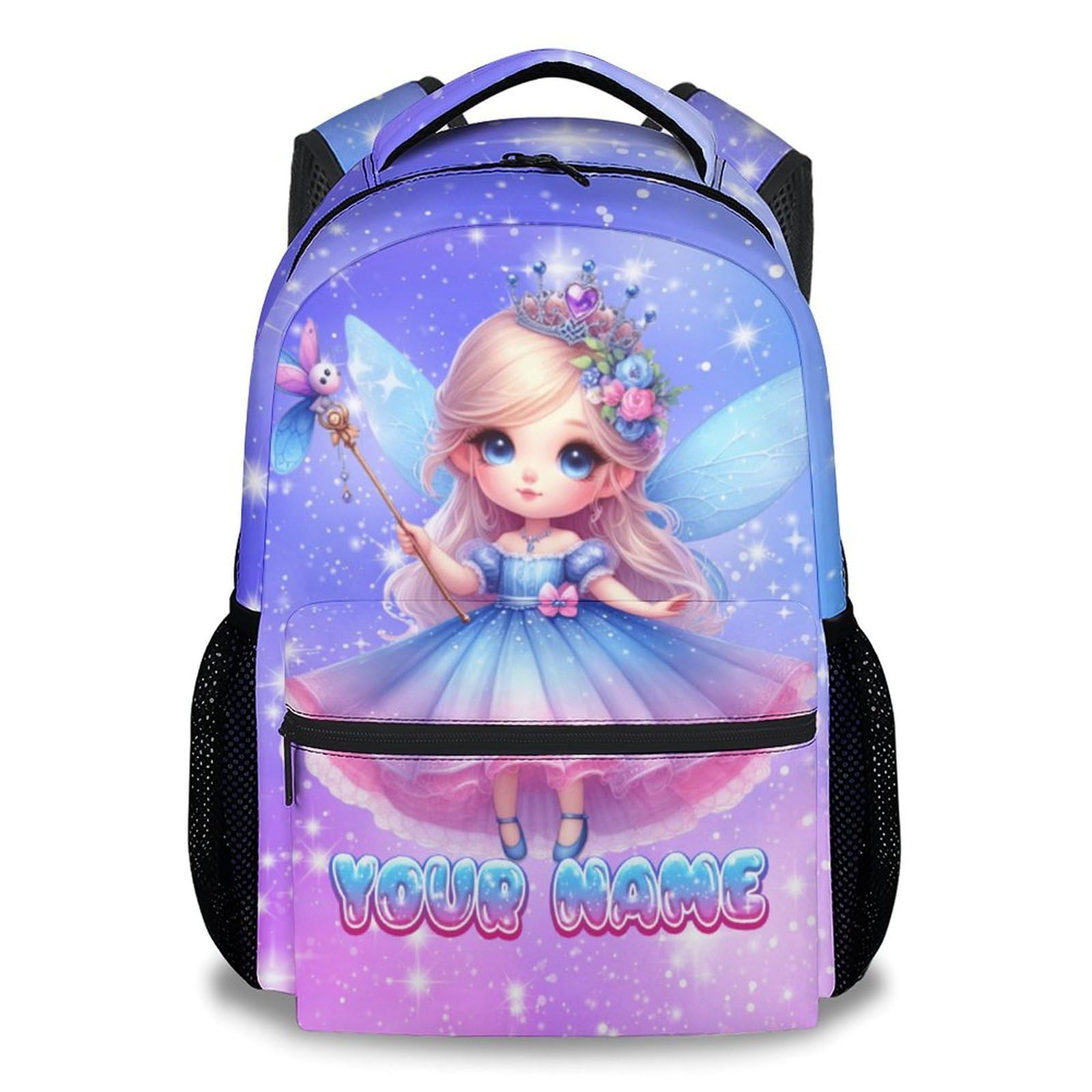 Kids Backpack - Custom Fairy Backpacks with Name for Girls - Cute Bookbag for Kids Toddler - Back to School Gifts - School Bag for Kindergarten/