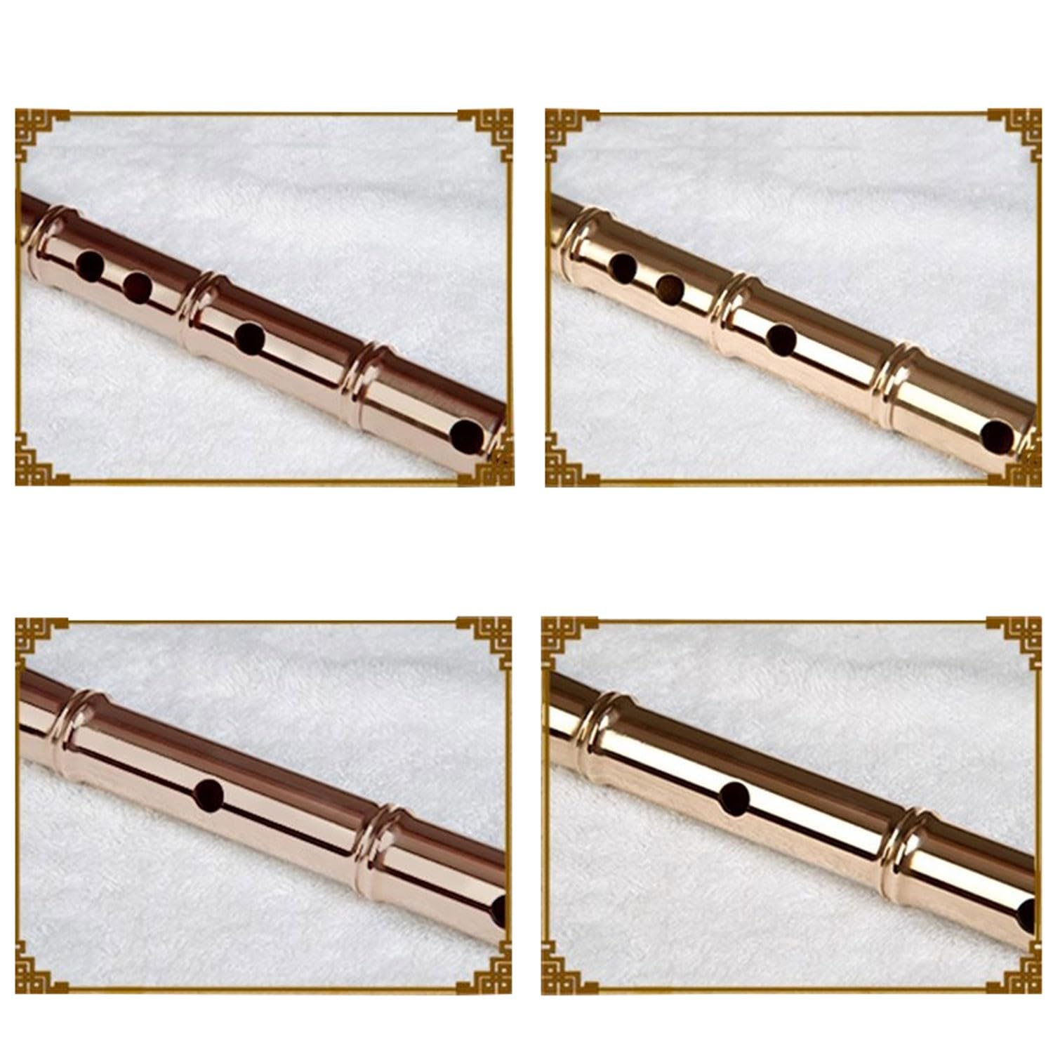 flauta dulce flauta escolar Pífano de instrumento musical engrosado de cobre puro, dos estilos, cuatro tonos(Color:1,Size:F)