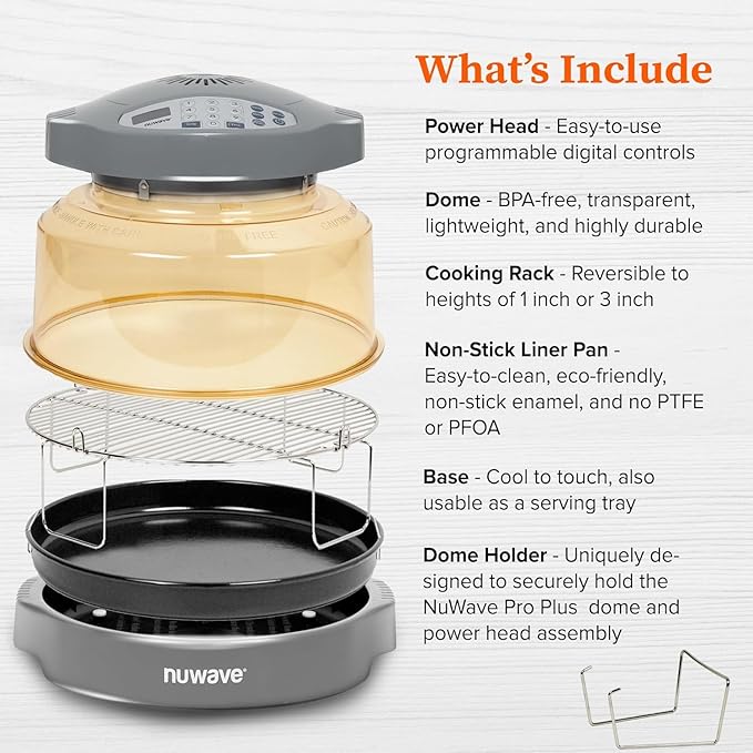 Horno de Mesa Nuwave Pro Plus 2 Cool Gray, Freidora de Aire, miniatura 9