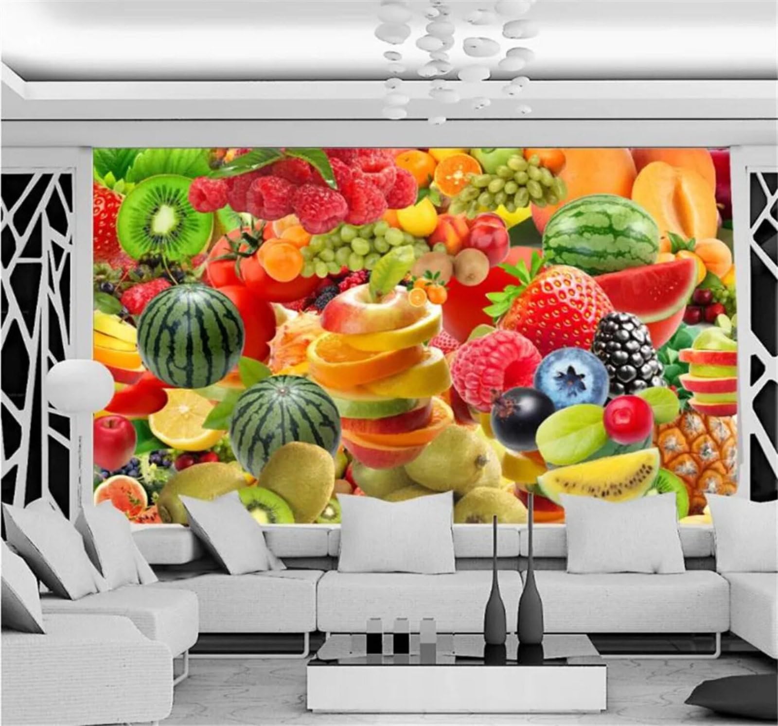 Tzxztt Three Dimensional Fresh Fruit Fruit Shop Modern 3D Wallpaper Premium Textured Silk Neutral Tones Material Ideal for Living Room Bedroom-350cm×256cm