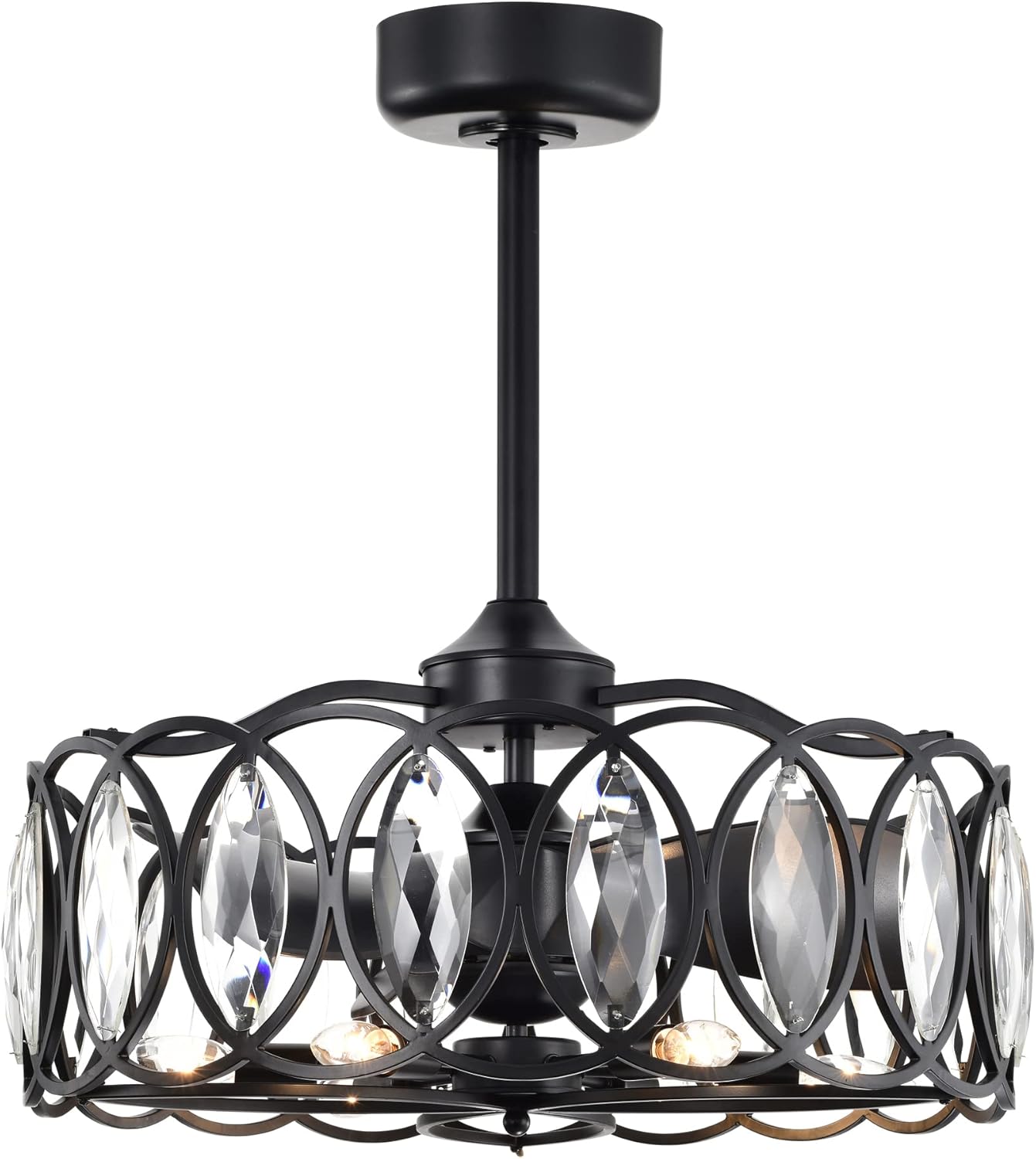Warehouse of Tiffany Dakanda 24 Inch Matte Black finish 6 Light Crystal