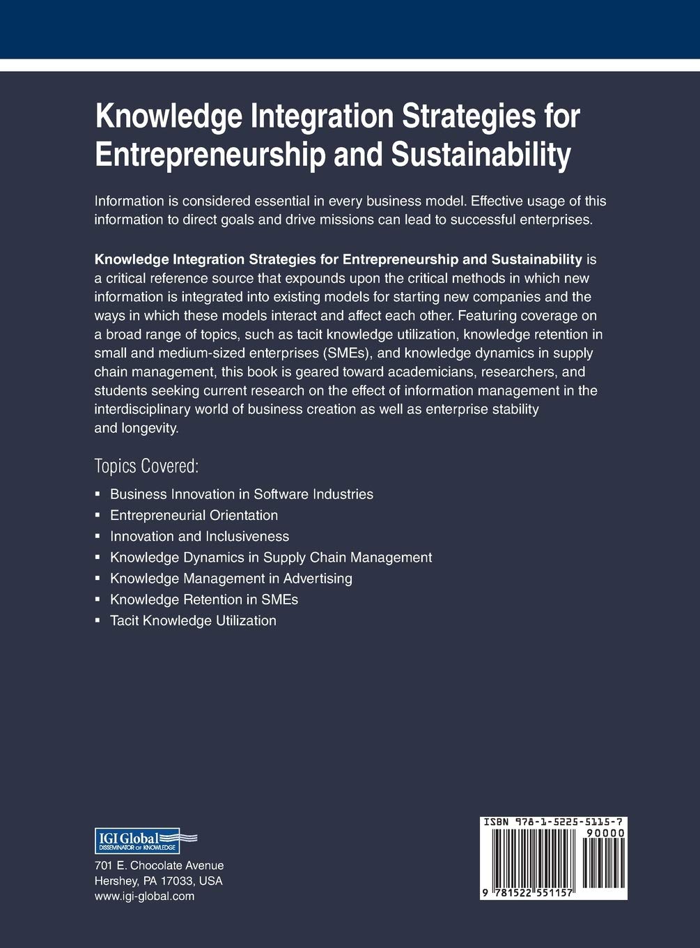 Knowledge Integration Strategies for Entrepreneurship and Sustainability