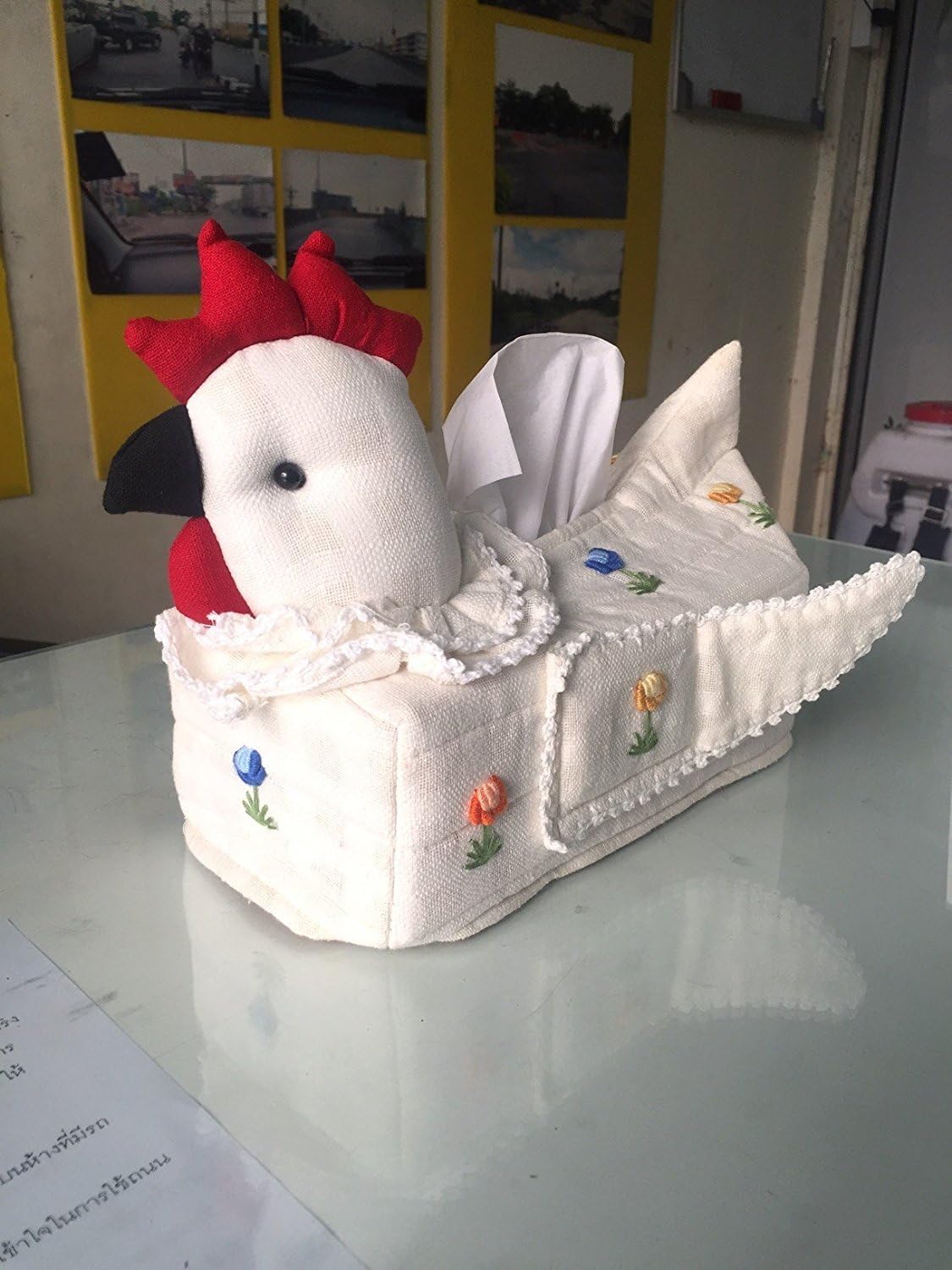 Tissue box cover Chicken handmade cotton boxes, tissue boxes, Manufacturers Association of the Elderly Thailand KIKY