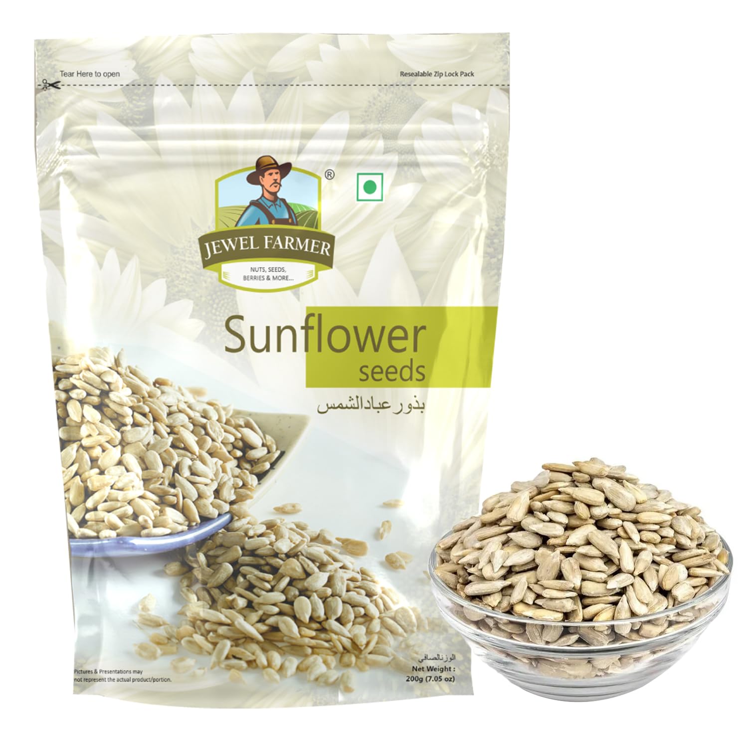 JEWEL FARMER Sunflower Seeds, Raw Superfood Pack, Rich in Protein, Fiber & Vitamin E Rich Nutritious Snack with 100% Natural Taste (200g) (B0C46QD4GM) Amazon Price History, Amazon Price Tracker