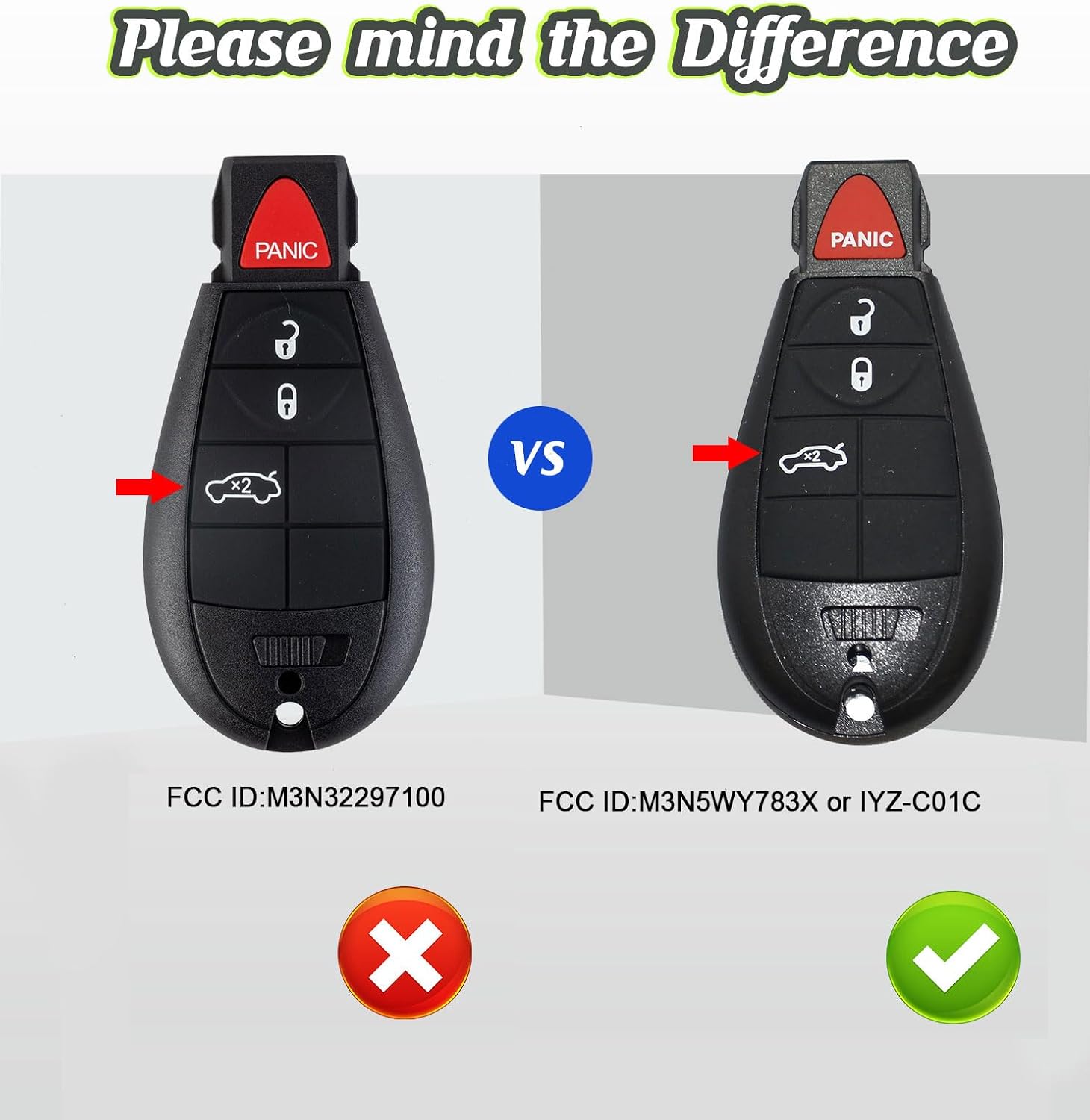 DIY Car Key Fobik Remote Control Voice Kit Replacement for 2008-2013 Dodge Charger Challenger 2008-2010 Chrysler 300 M3N5WY783X or IYZ-C01C