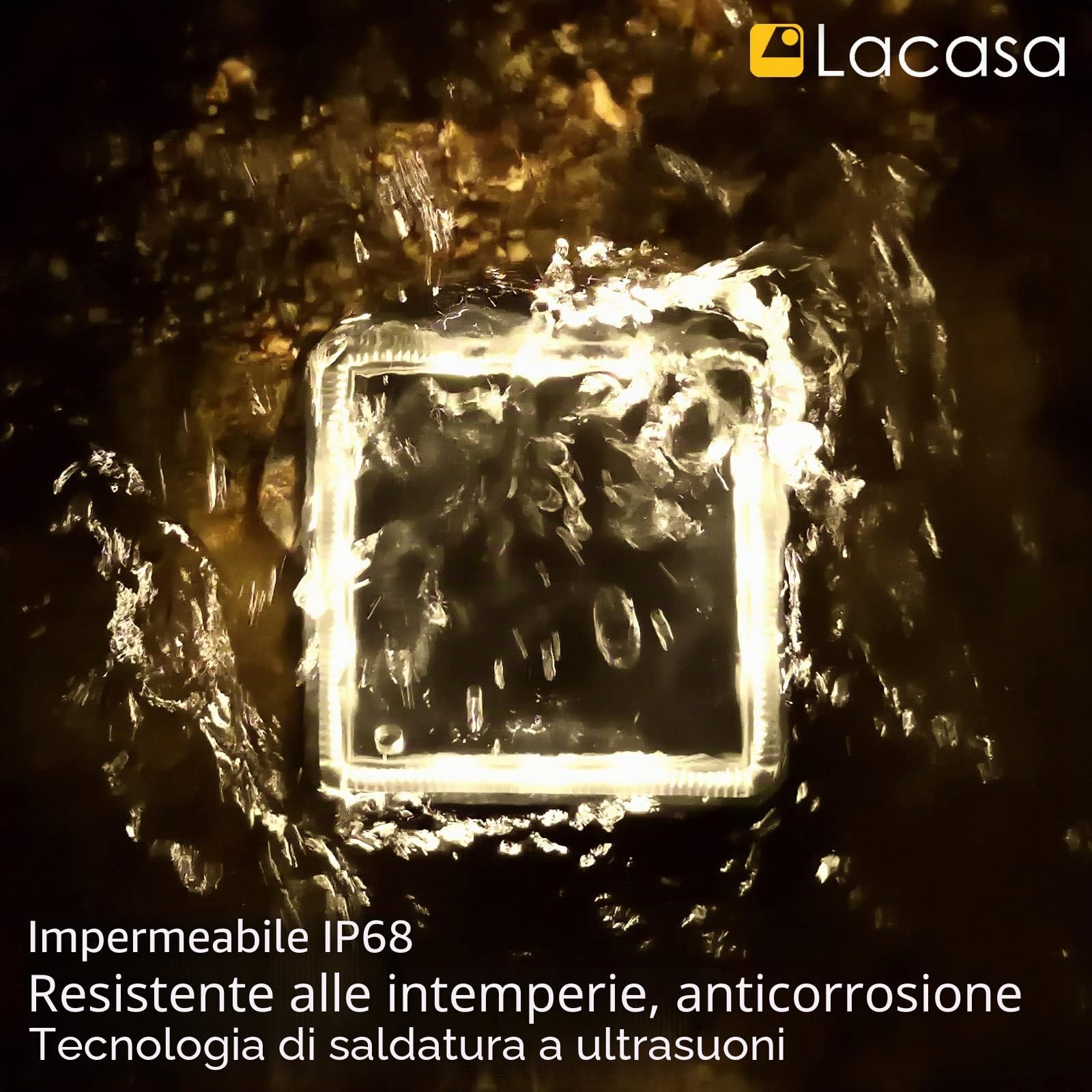 Lacasa Luci Solari da Giardino, LED Lampada Solare da Esterno, Auto On/Off Luci per Sentieri per Ponte Dock Passo Vialetto Passerella Percorso Scale Piazza Cortile - Bianco Caldo 4 Pezzi