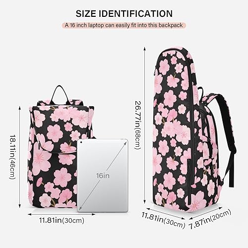 Miniatura 3 de Bolsa de pelota de raqueta de tenis, bonita y resistente, color rosa, zéfiro japonés, flor de cerezo, bolsa con capacidad para 2 raquetas para