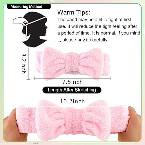 Miniatura 9 de WHAVEL Paquete de 6 diademas de spa para lavar la cara, diademas de cuidado de la piel, diademas de microfibra con lazo de microfibra, banda para el