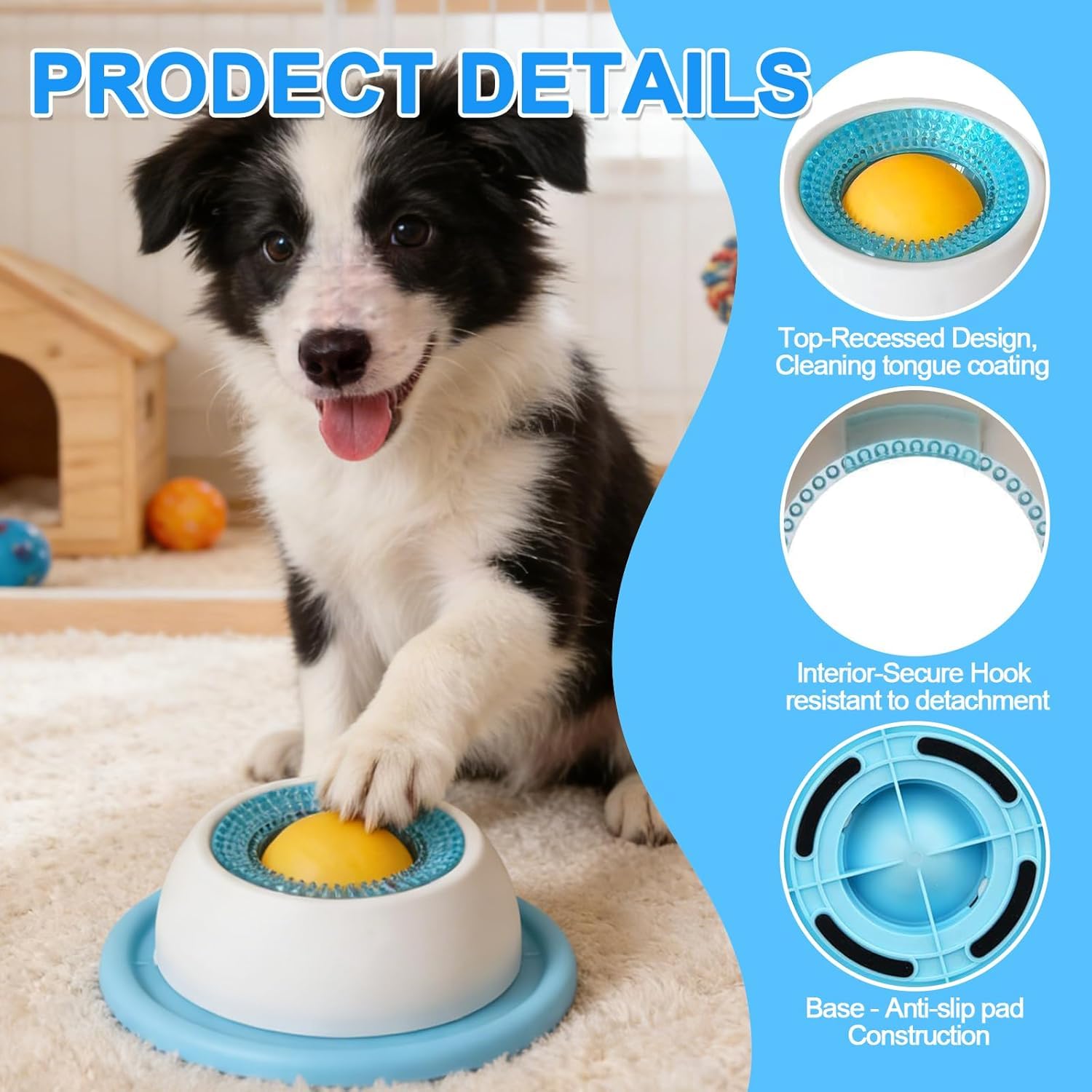 2026 New Dog Lick Ball,Licking A Bal l Add More Fun Bowl, Dog Lick Ba ll Bowl,Licking A Ball for Dogs,Slow Down Eating Speed and Add More Fun for Your Dog and Cats. - 3
