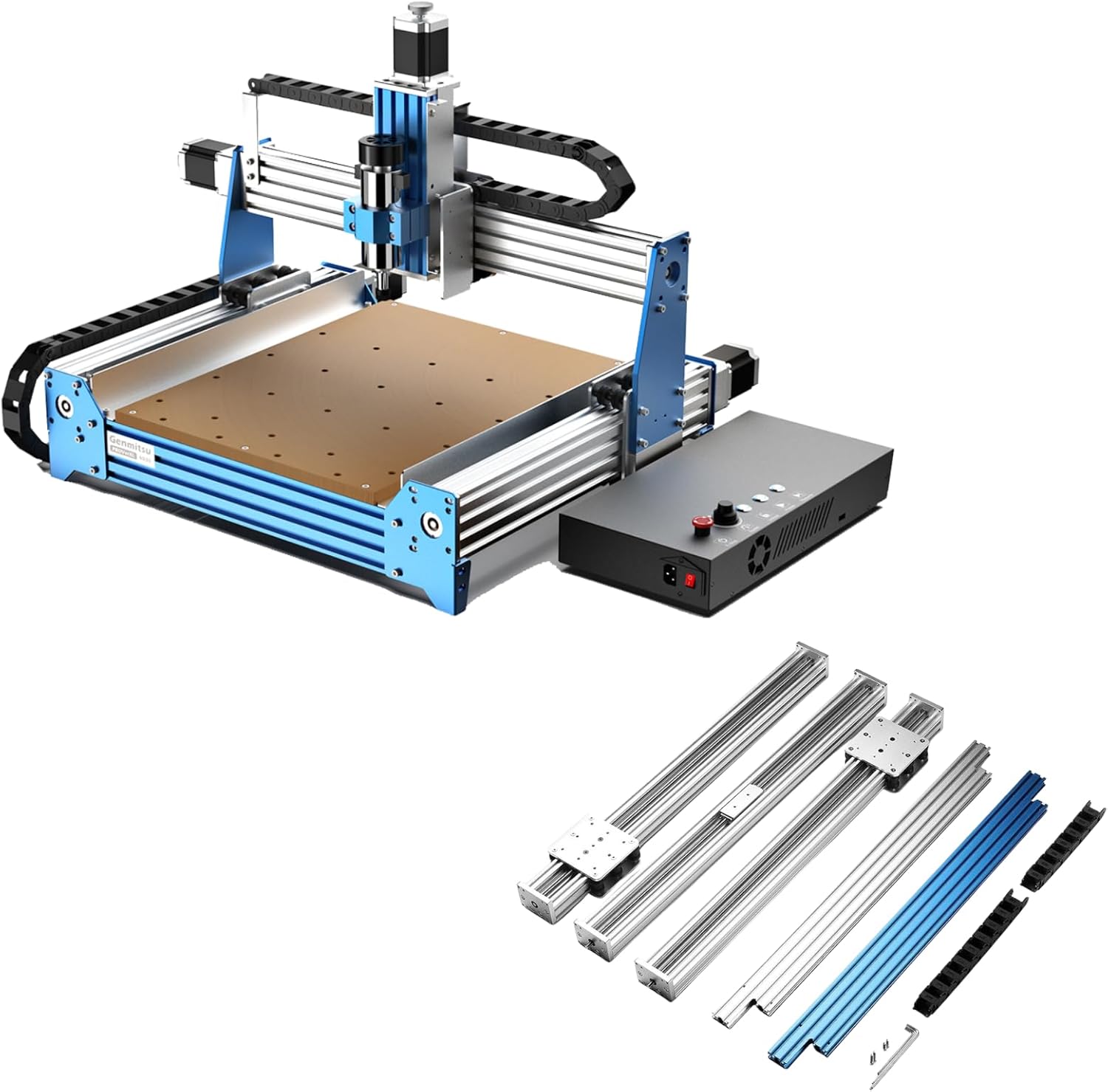 Genmitsu CNC Router Machine PROVerXL 4030 XYZ Working Area 400 x 300 x 110mm (15.7''x11.8''x4.3'')+ PROVerXL 4030 XY-Axis Extension Kit Upgraded Accessories, Expand from 4030 to 6060 (24”x 24”)