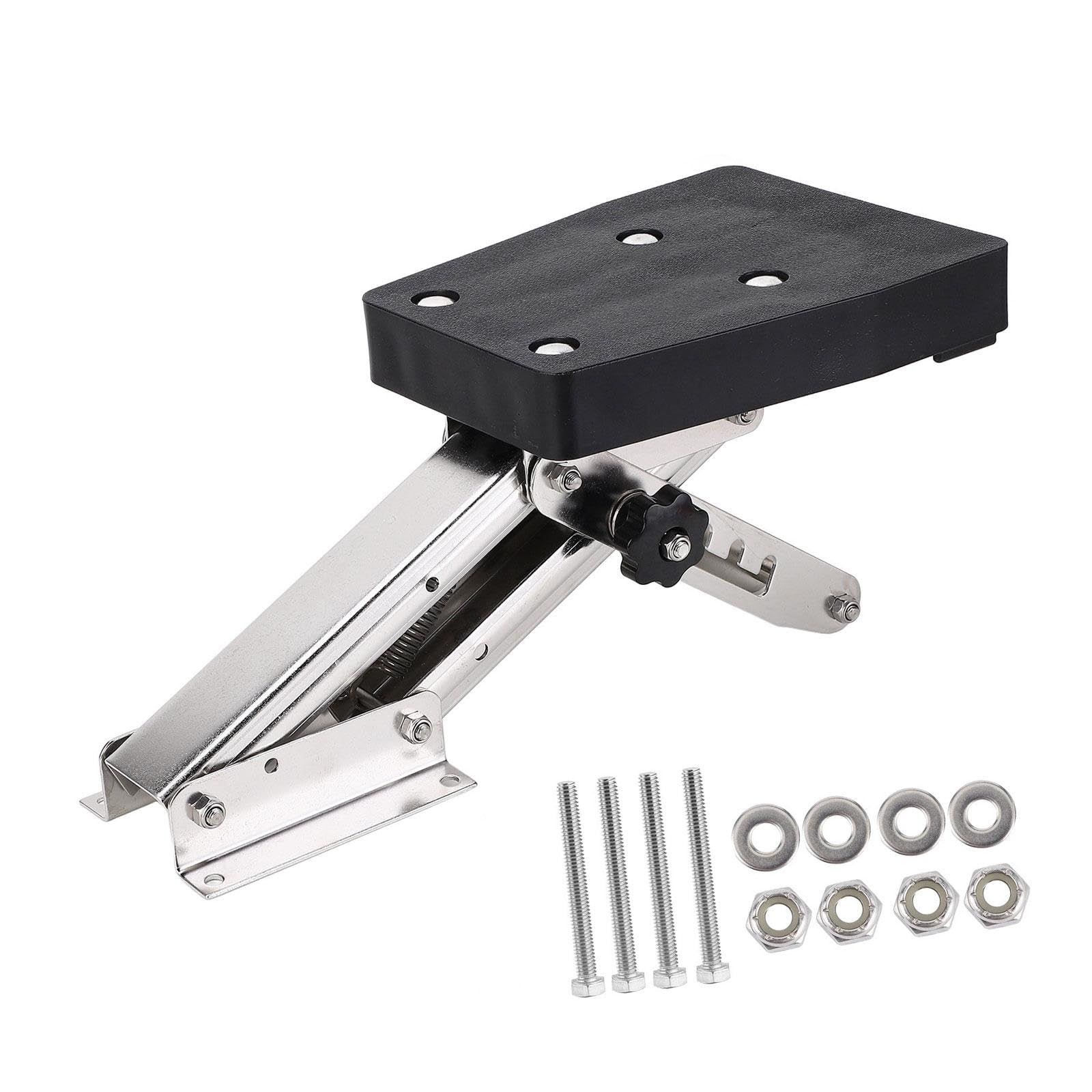 DYNWAVE Outboard Motor Bracket Outboard Motor Bracket Kicker Stable Portable 20HP Stainless Steel Upgrade Boat Outboard Motor Bracket, Black