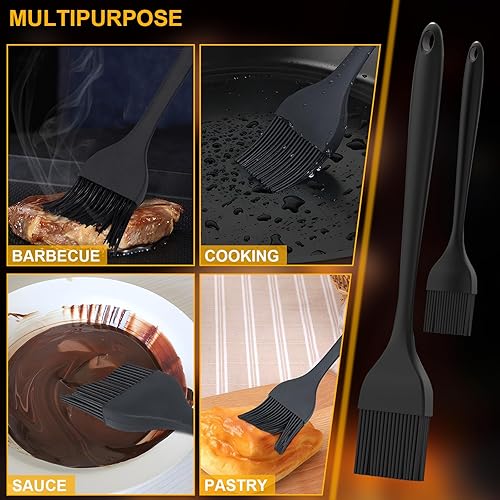 Miniatura 7 de DE LINKAGE - Cepillo de silicona para repostería, resistente al calor, para aceite y salsa. Sin BPA y apto para lavavajillas (2 piezas)