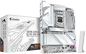GIGABYTE Placa-mãe X870 AORUS Elite X3D ICE AMD AM5 ATX, suporta AMD Ryzen 9000/8000/7000 Series, DDR5, 16+2+2 fase de energia, 4X M.2, PCIe 5.0, USB4, WIFI7, PCIe-EZ Latch Plus, garantia de 5 anos