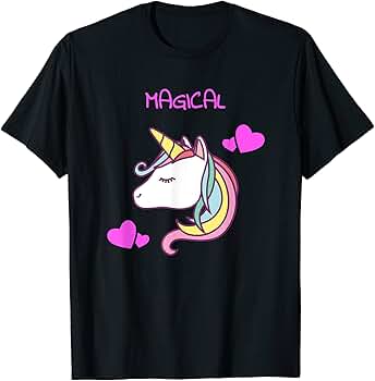韓国ファッション [DIMANCHE] RAINBOW UNICORN T-SHIRT The Mountain Unicorn T-Shirt Adult Medium Short Sleeve