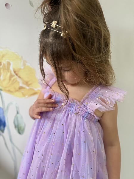 [Miipat] ベビードレス 女の子 チュールワンピース チュチュスカート 吊りスカート 可愛い 蝶の羽根 花びら ノースリーブ ベビー服 初節句 誕生日 写真撮影 プレゼント - 4