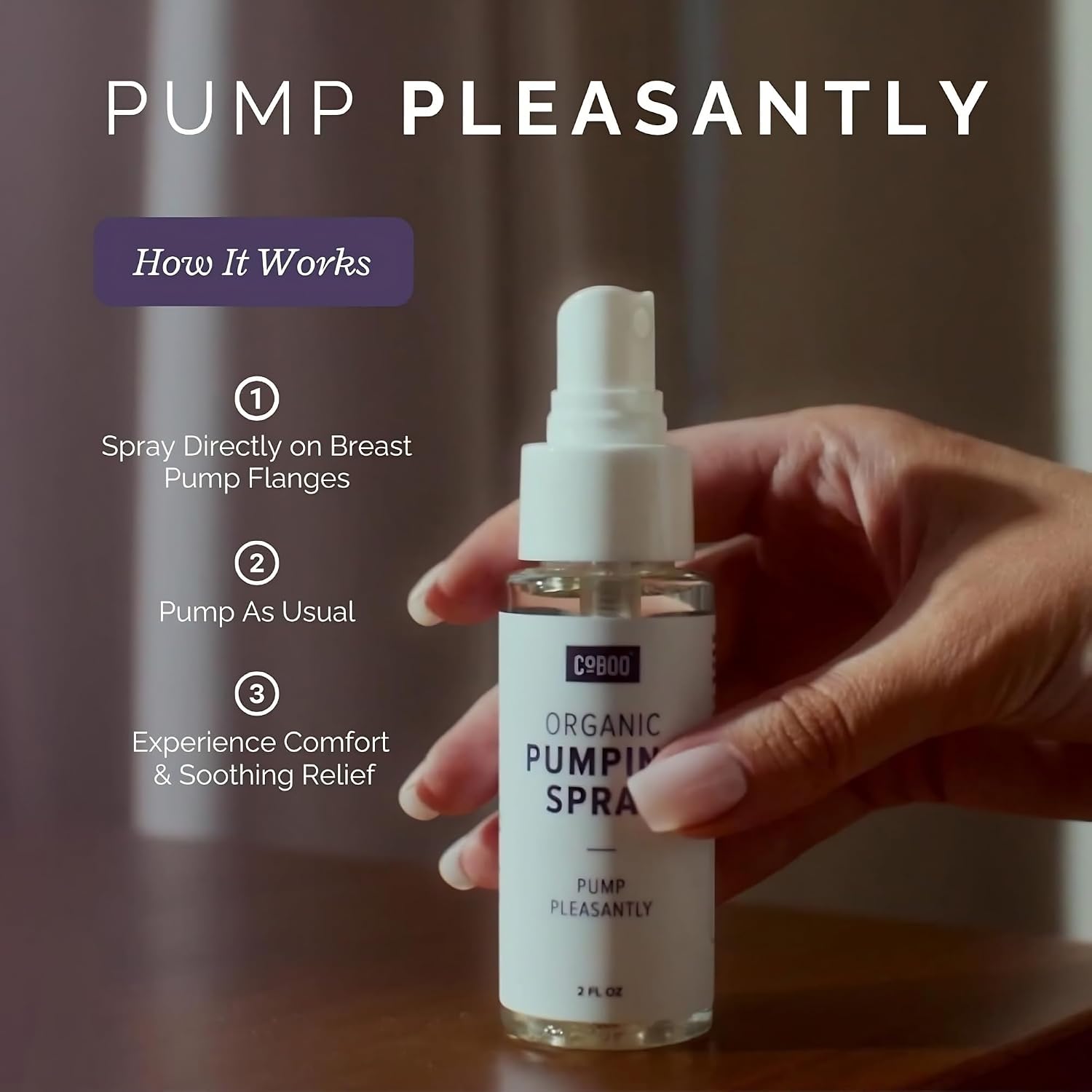 CoBoo The Original Pumping Spray 2 Fl Oz | Organic Lubricant for Breast Pumping | Pump Flange Spray for Breast Shields | Vegan & Lanolin Free, Made in USA | Helps Sore Nipples & Clogged Milk Ducts