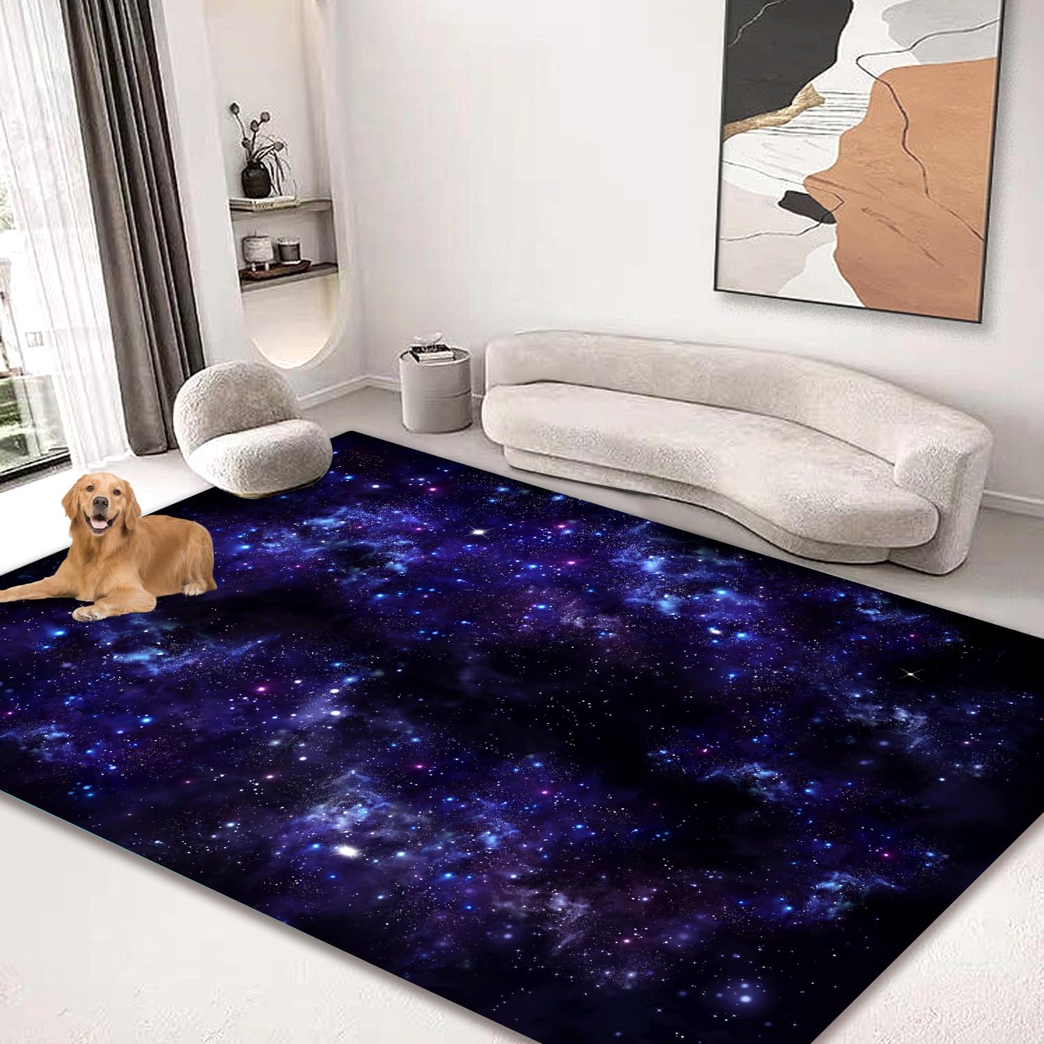 Large Area Rug Carpet Floor Washable Mats Rugs 5'x6' for Living Room Bedroom Home Decor Galaxy Star Nebula Astral