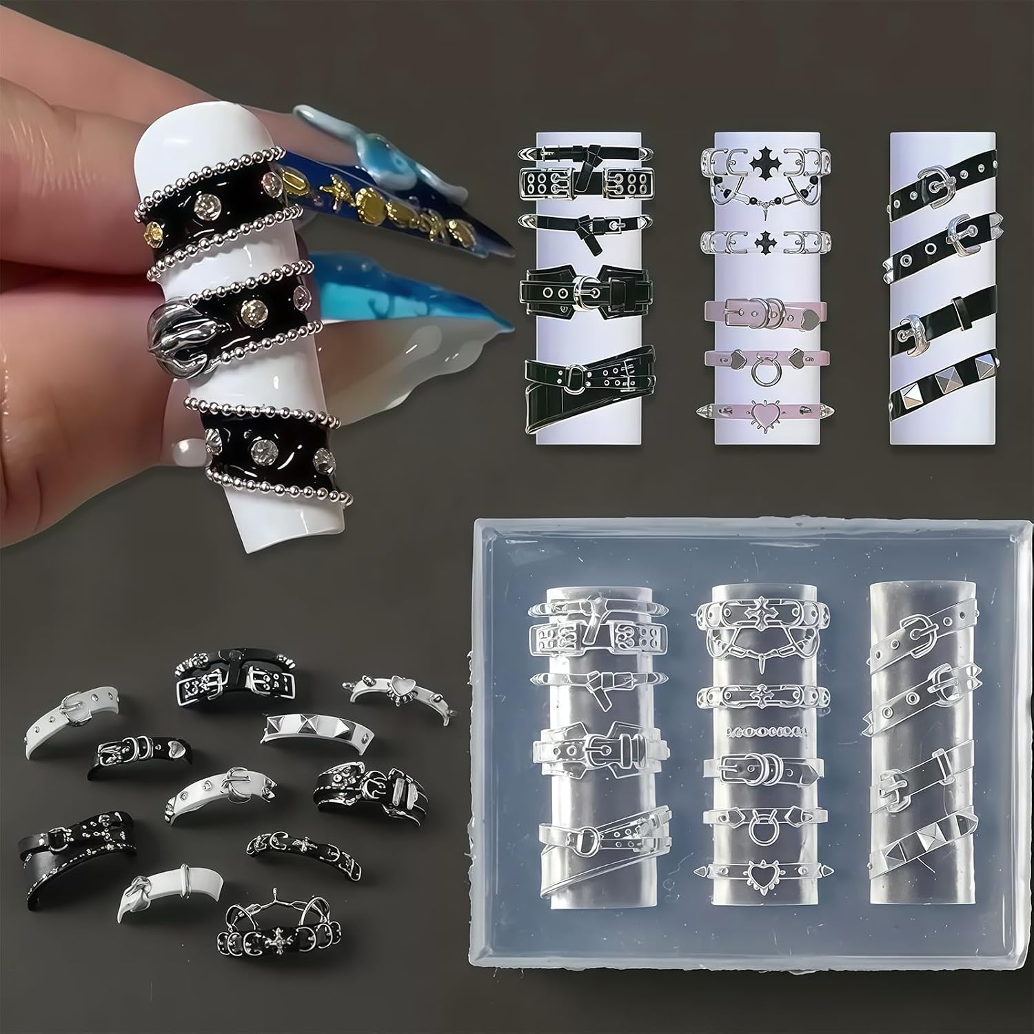 Buckle Nail Art Silicone Mold for Straps and Y2K Charms image 2