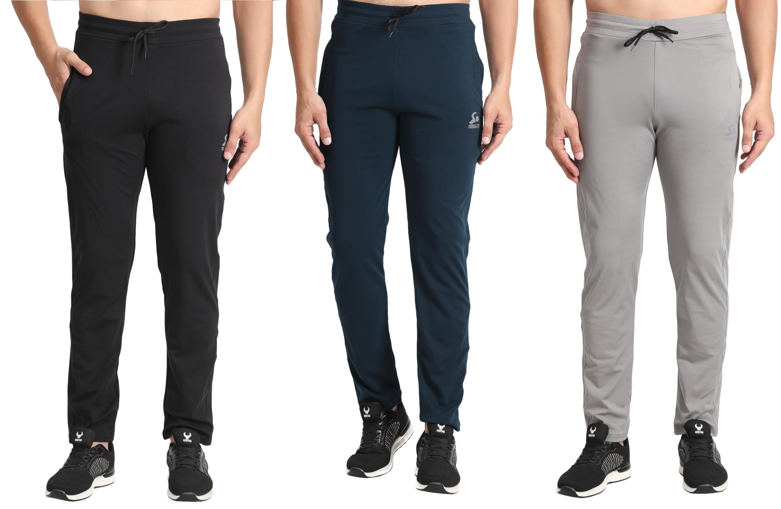 Lycra Track Pants Regular Fit Two Side Pocket One Side Zip Combo Pack 3-image-10