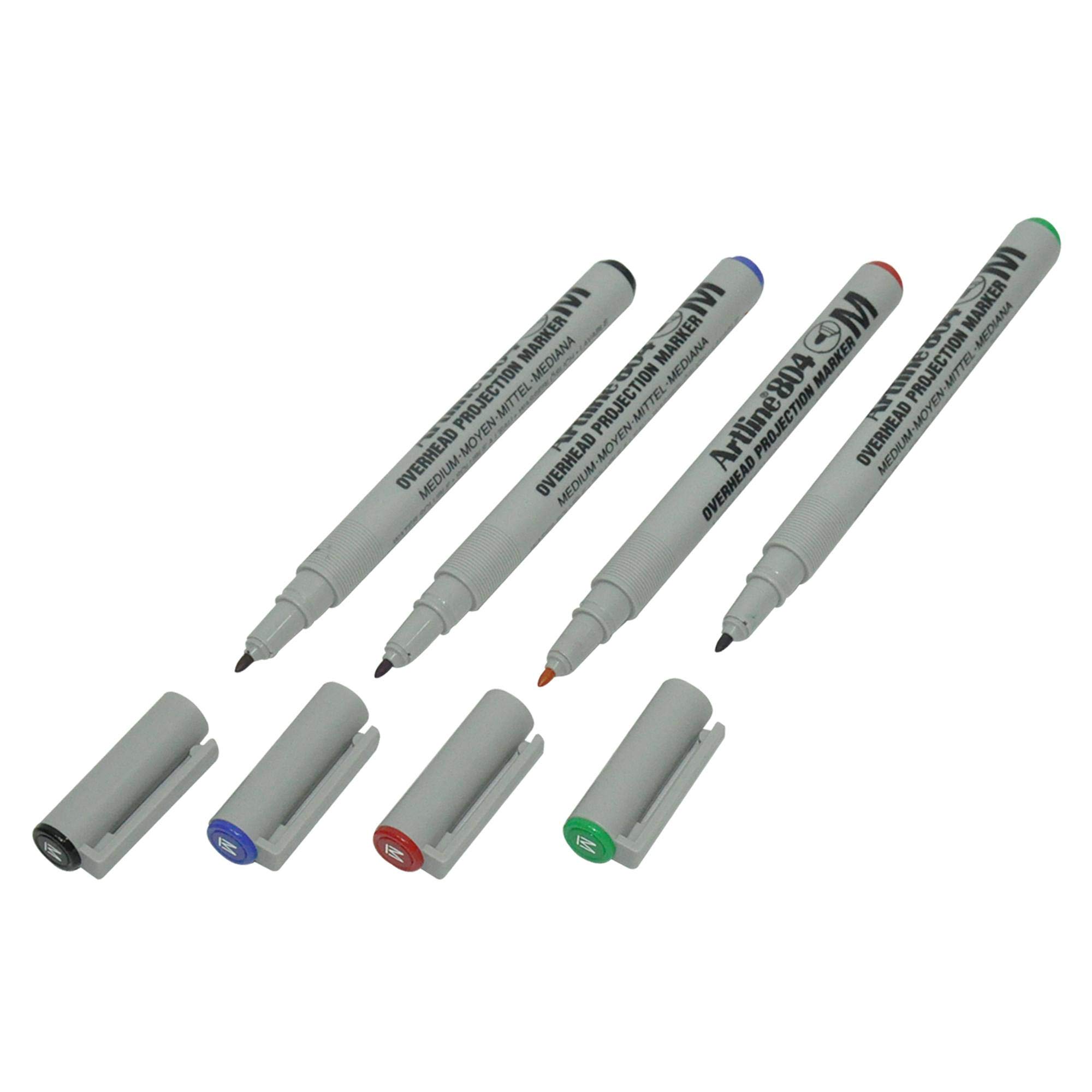 artline ARMK804/4W 804 Polyester Fibre Tip Pen (Pack of 4 Pieces, Medium Line 1.0mm, Assorted Colors)