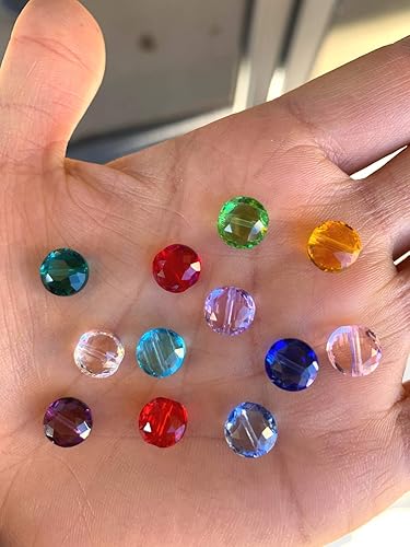 Miniatura 5 de Adabele - 25 cuentas de cristal planas redondas facetadas austriacas de 0.315 pulgadas, color índigo oscuro, compatibles con Swarovski Preciosa 5052