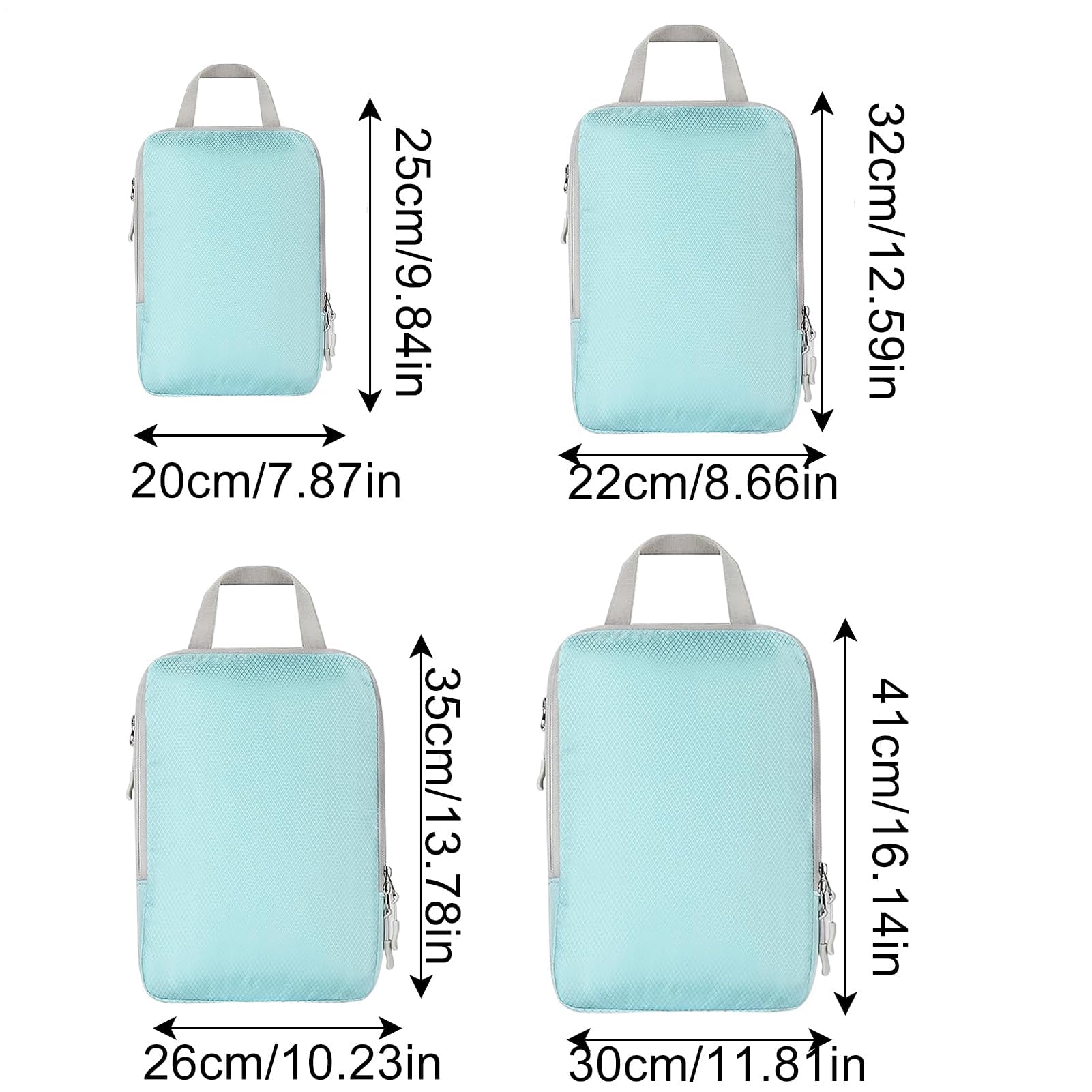 Cubos de compresión para Ahorrar Espacio Viajes | 4 Unidades Bolsas vacío Reutilizables Maletas, vuelos, Equipaje y Camping