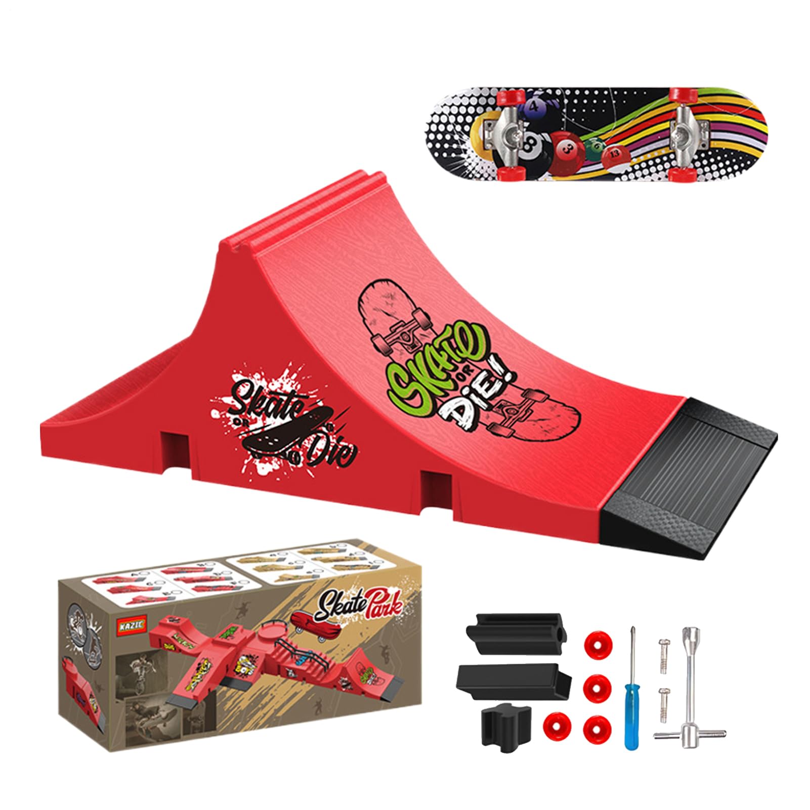 Finger Skateboard | with Fingerboard Small Toys - Finger Board Skate Training Ramp | for Kids Adults Indoor Outdoor Home Travel Classroom Party Competition — view 7