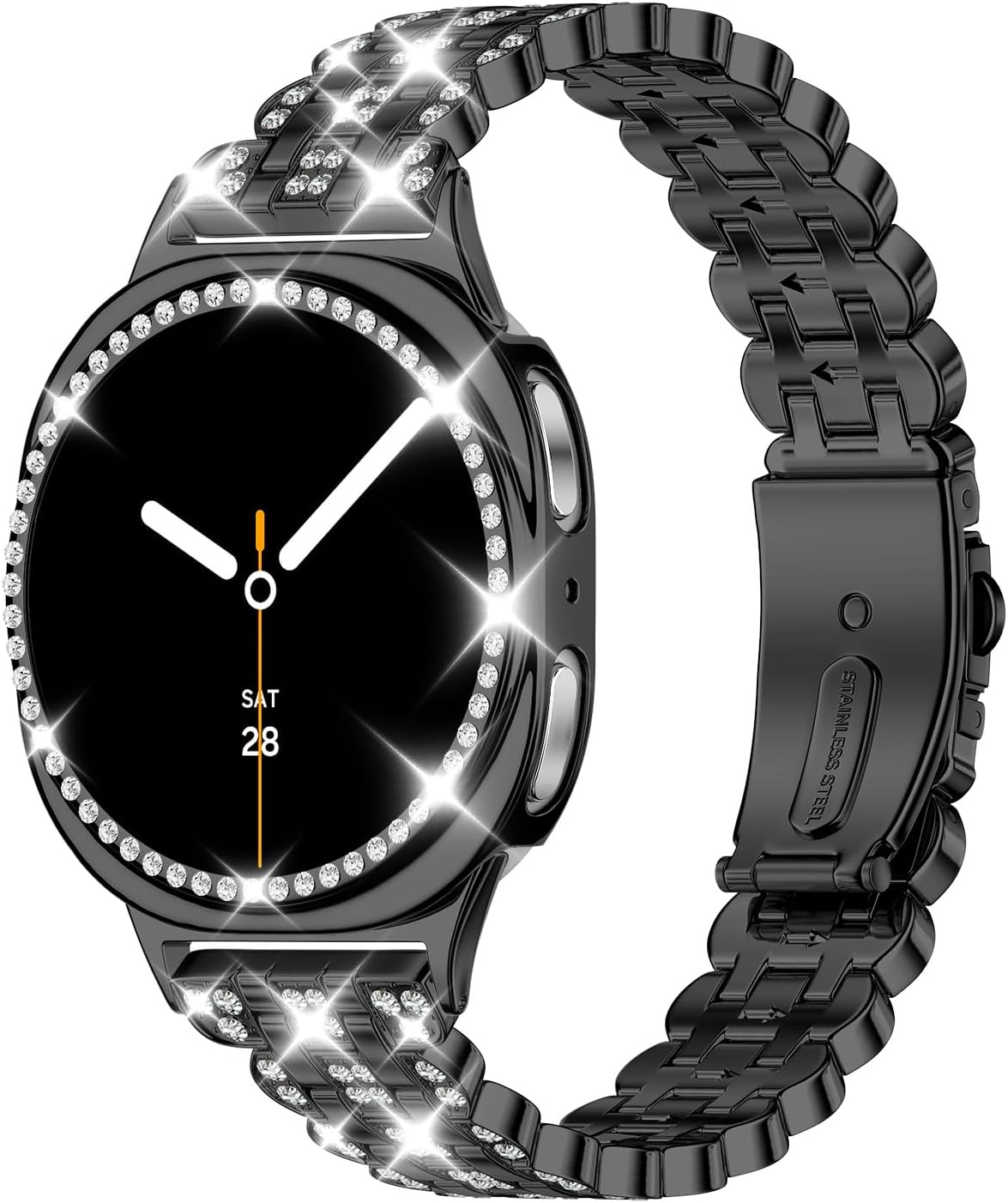 Bling Band+ Case Compatible with Galaxy Watch 8 40mm/44mm, Women Replacement Dressy Strap& Cover for Samsung Galaxy Watch8