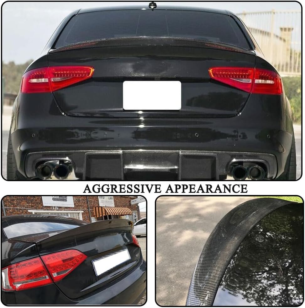 MCARCAR KIT Real Carbon Fiber Trunk Spoiler Compatible with Audi S4 B8.5 Sedan 4-Door 2013-2016 Car Rear Boot Lid Spoiler Wing Lip Factory Outlet