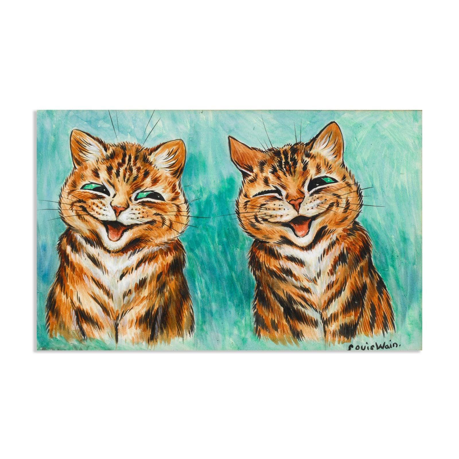 Poster Louis Wain Réconciliation tableau déco chat 95x60cm - 8