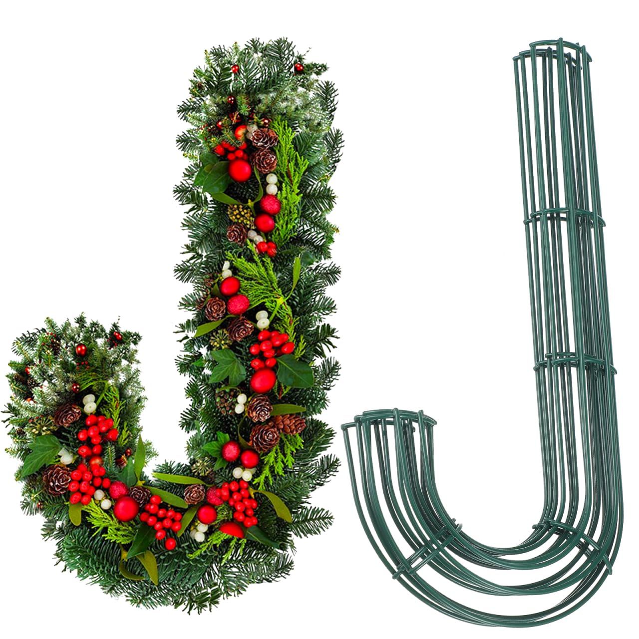 Cadre de couronne Noël canne d'orge en métal robuste pour loisirs créatifs