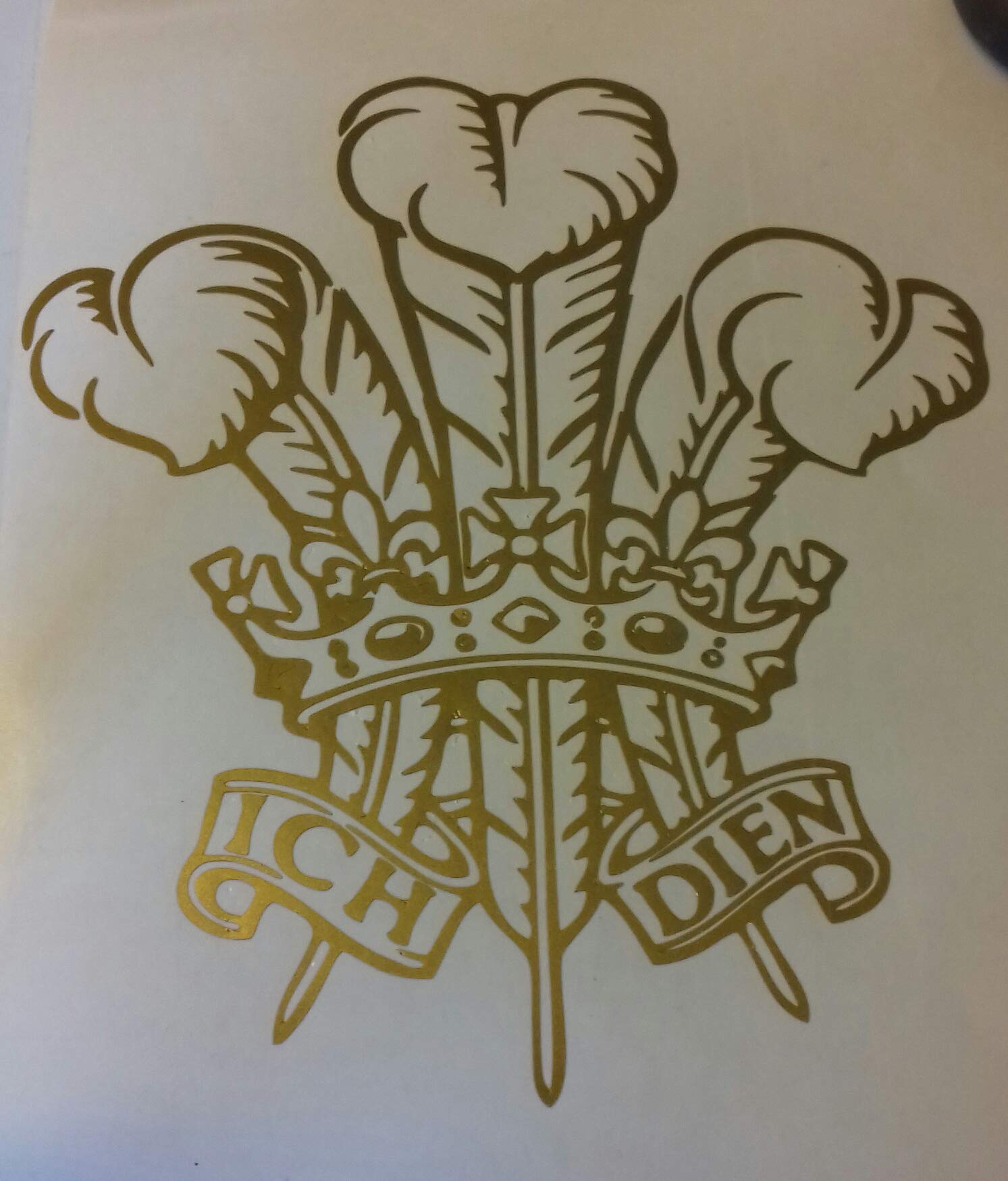 Dazzle Glitter Tattoos Gold 2 X Small Welsh Feather Car Bumper Stickers 4" High Decal Van Motorbike