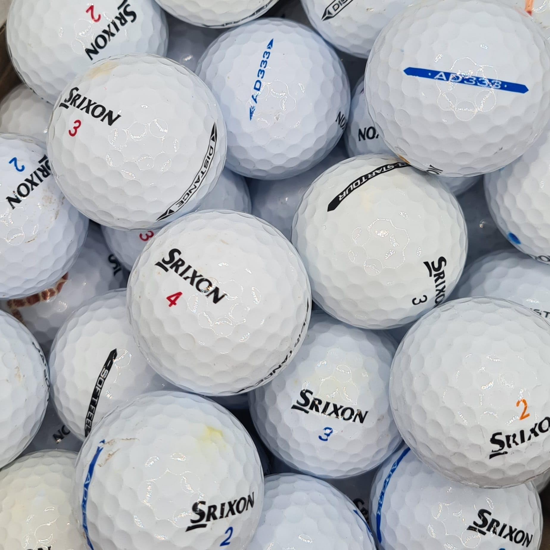 SDP Golf Balls – Premium Used Lake Balls Recycled Lake Balls for Srixon Golf Balls Grade B - Mixed Models - Used, Not New Choose 24 or 40 Pack (40)