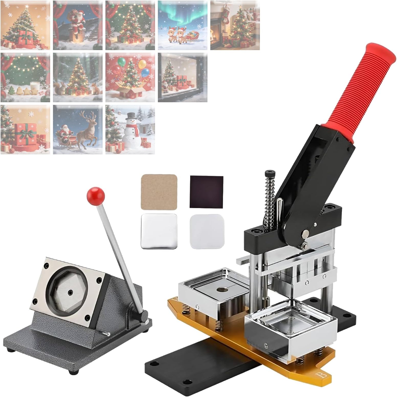 2x2 Inch Square Fridge Magnet Maker Machine Kit - [100Pcs Consumables + Paper Cutter & Cutting Board] | Photo Magnet Making kit, DIY Refrigerator Magnets Press Kit