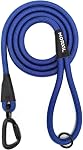 Rope Dog Leash, 6 Foot Heavy Duty Dog Leash with Aviation Aluminum Auto Locking Carabiner, Strong Nylon Pet Lead for Small, Medium, Large Dogs (Black, 6FT)