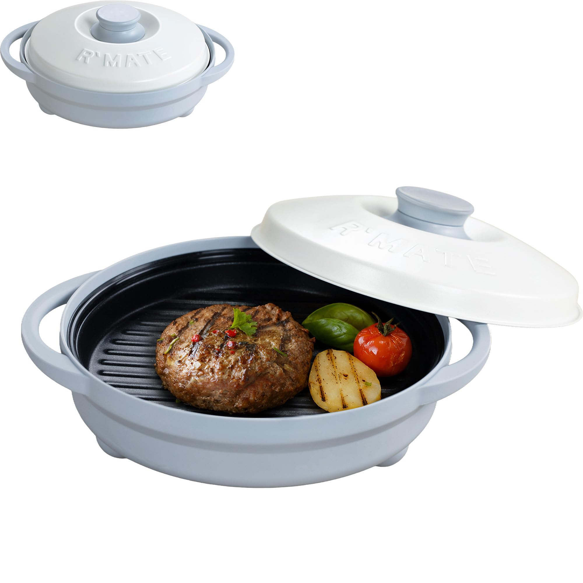Amazon.com: Rangemate Signature Microwave Searing Grill Pan, 750°F