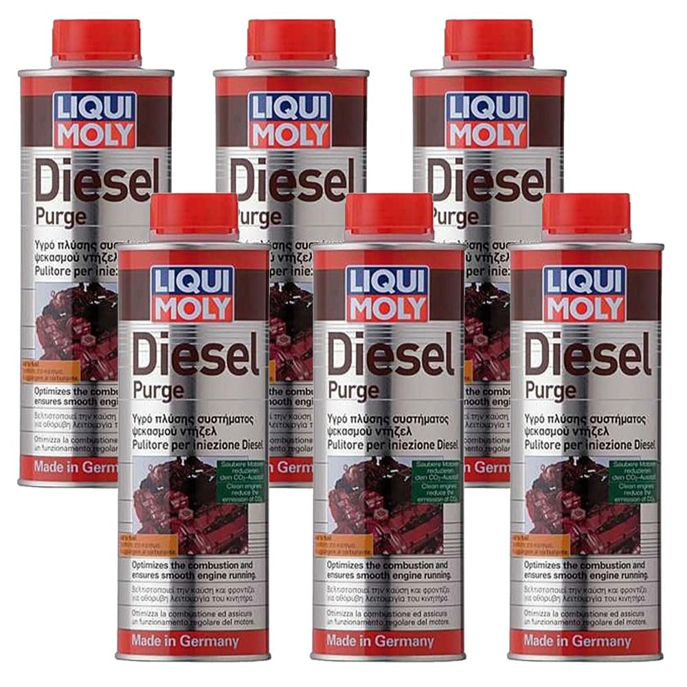 LIQUIMOLY 1811 Diesel Purge Kit PROMOZIONE 6 Pezzi ADDITIVO Pulizia INIETTORI Motori Diesel. ELIMINA DEPOSITI di Sporco dai CIRCUITI di INIEZIONE, Aumenta Il CETANO. Confezione: 6 FLACONI X 500 ML