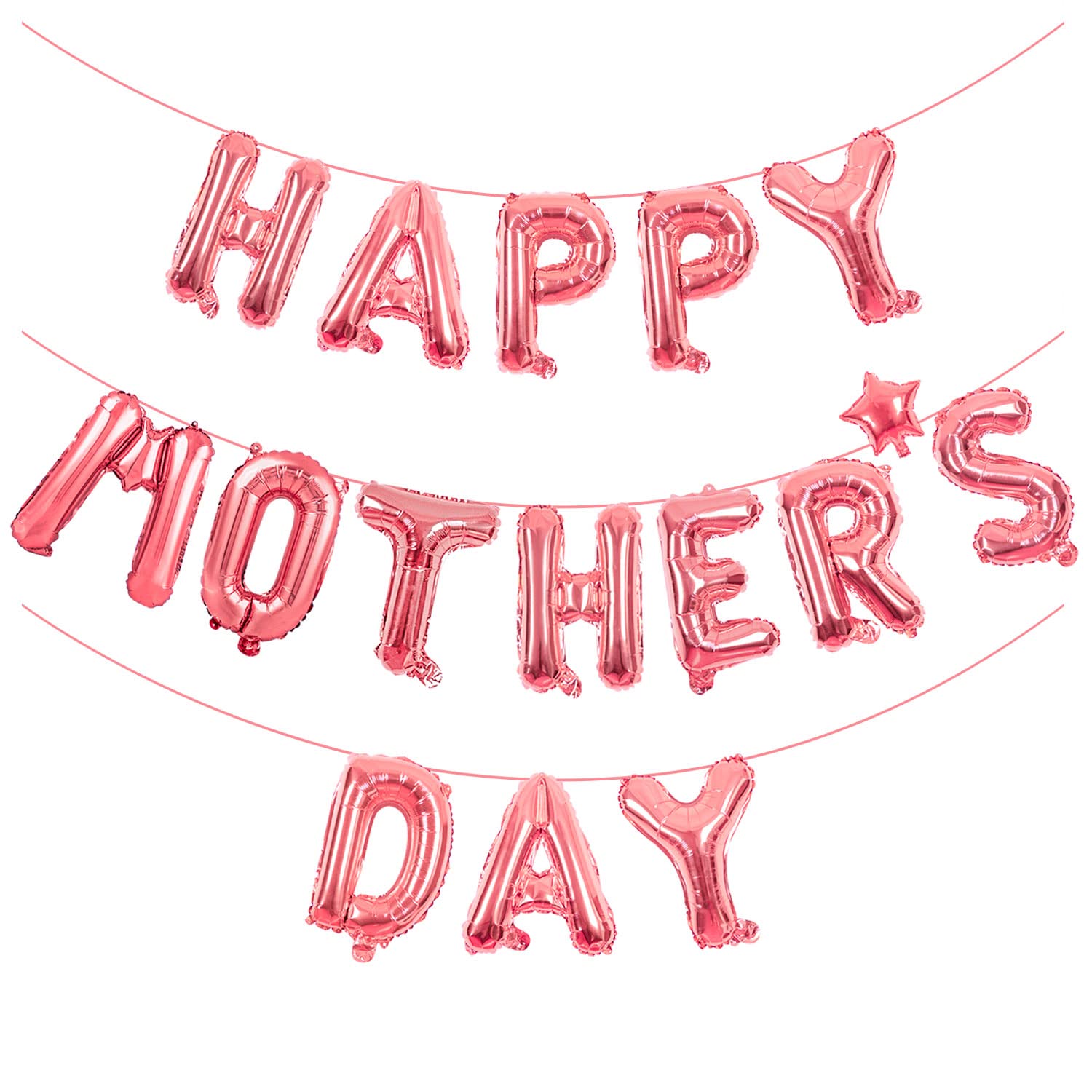 Happy Mothers Day Balloons Banner Rose Gold Glitter Mother's Day Balloons Mothers Day Decoration Supplies (Rose_Gold)