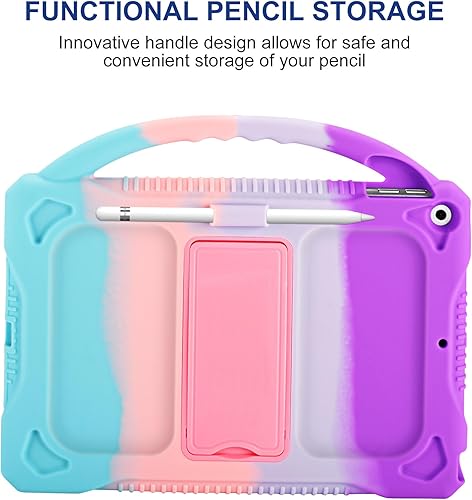 Miniatura 5 de Funda de silicona premium para iPad de 65 generación, para iPad de 9.7 pulgadas 20182017 con soporte integrado para iPad AirAir 2 (multicolor)