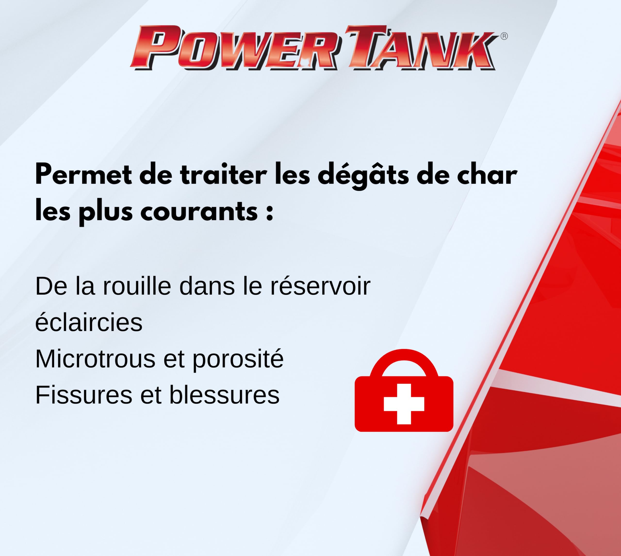 POWER TANK - Traitement de Réservoir Innovant - pour Réparer, Régénérer et Protéger Les Réservoirs - (Kit Medium Rouge 700 GR) - Automobile, Moto, Scooter, Véhicules Vintage, Céramique