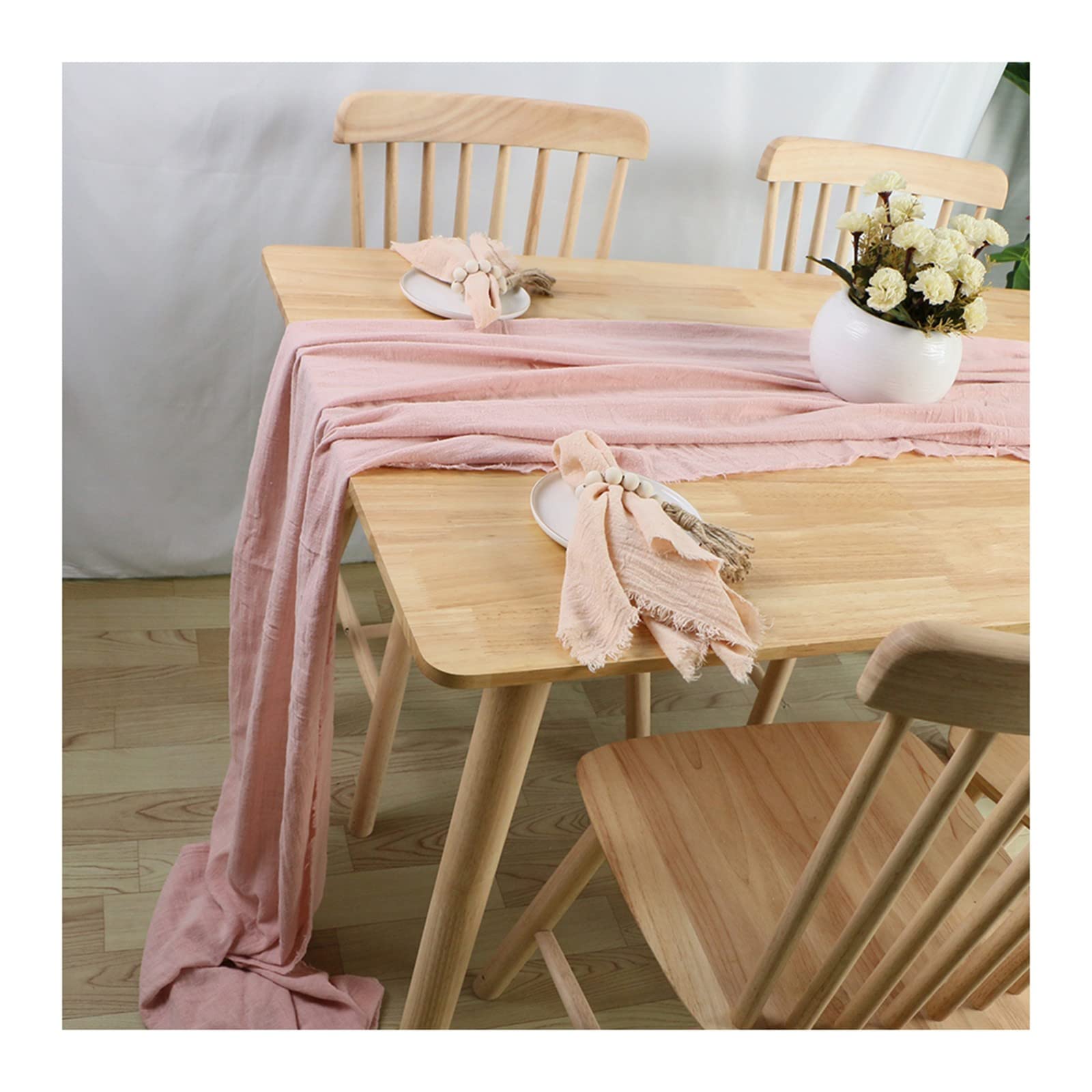 Chemin de table mariage en coton pour table de fête et salle à manger boho