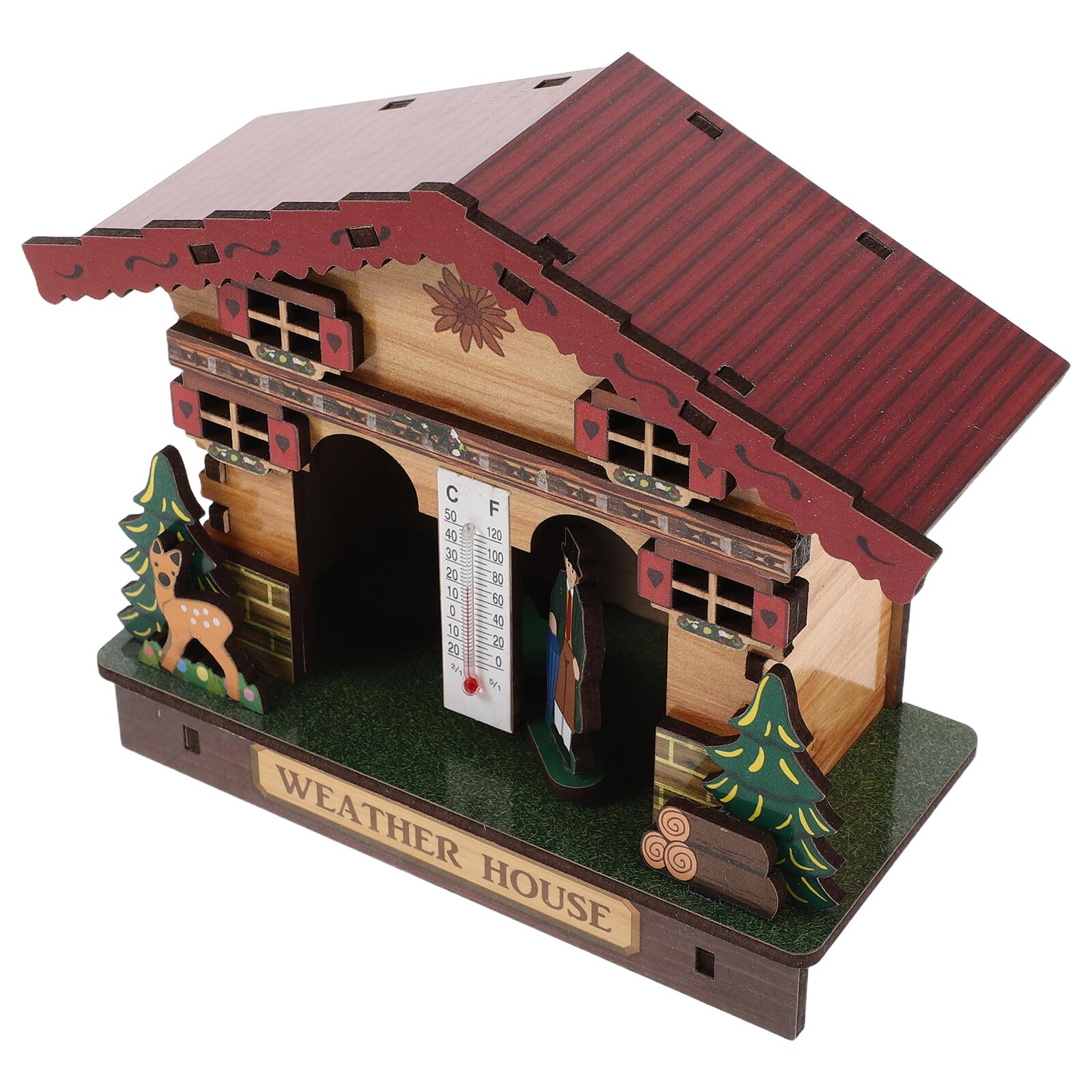 Termometro da Parete per Interni con Igrometro e Barometro in Legno Stazione Meteo Analogica per Casa e Ufficio Monitoraggio Temperatura e Umidità in Reale Design Elegante e