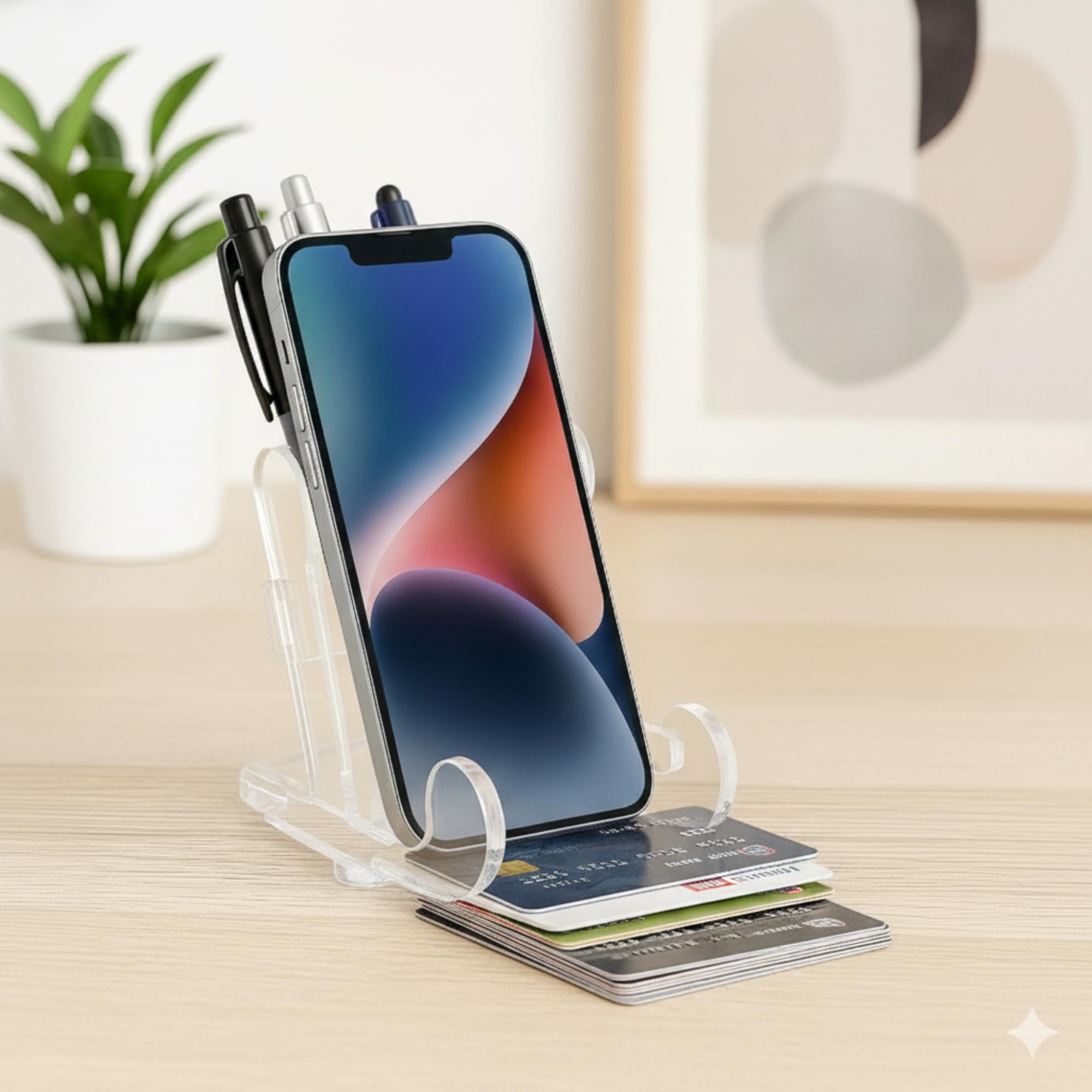 Leo Universal Acrylic Mobile Phone Stand | Transparent Desk Holder for Smartphone & Small Tablet | Clear Display Stand for Office, Home, Study Table – Durable & Stylish Desktop Accessory-image-43