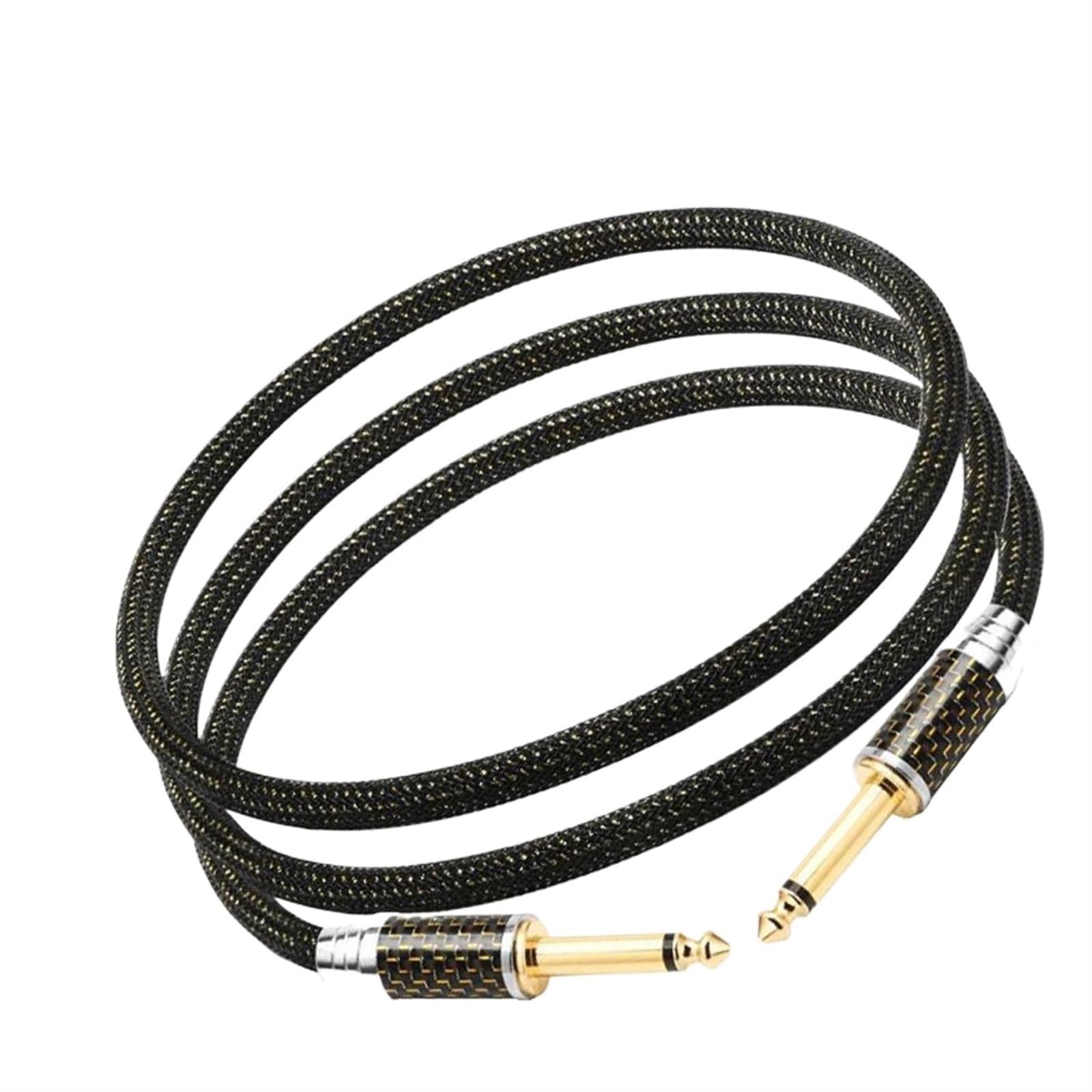 TSTS Cavo Strumento per Chitarra Cavo Da 6,5 ​​mm OCC Placcato Oro Con Spina In Fibra Di Carbonio Cavo AUX Jack Da 6,35 Mm Cavo Patch Per Chitarra Professionale(TS,1m)