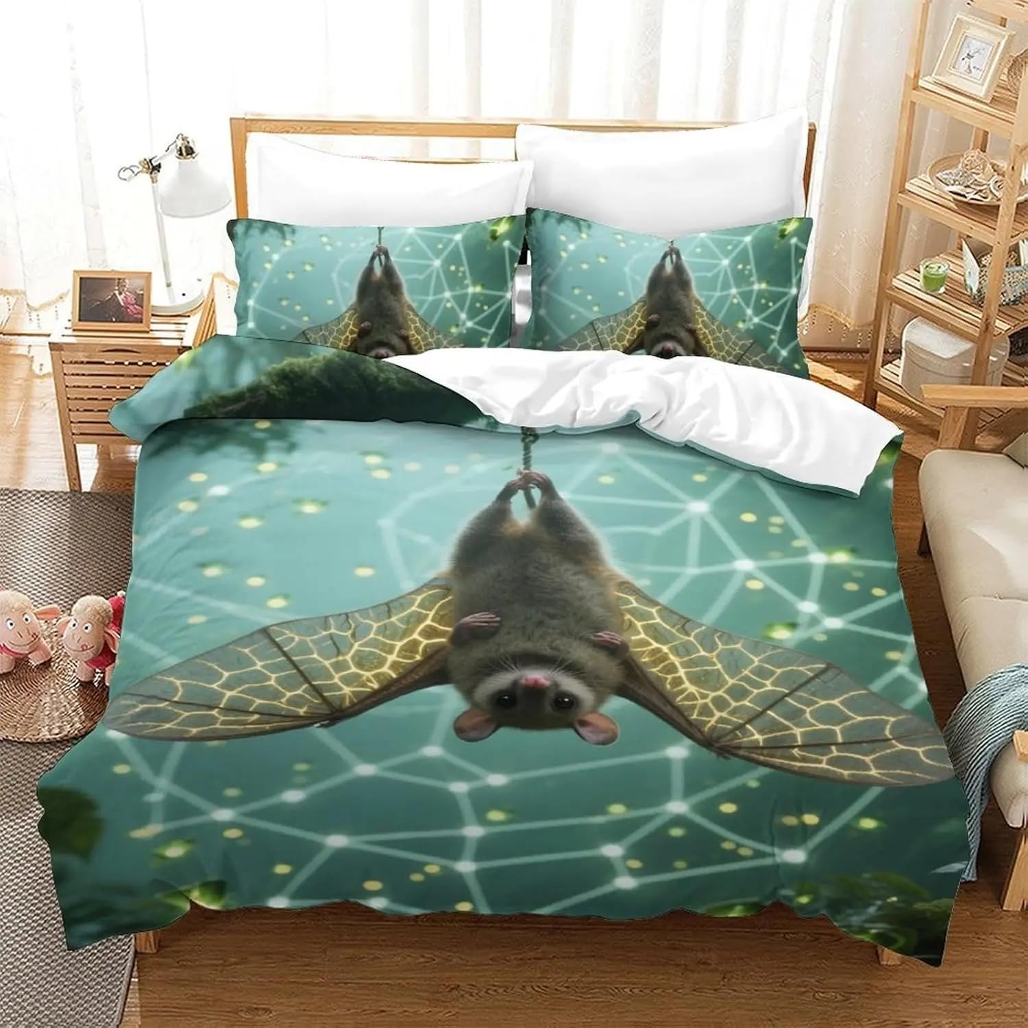 Ndxrwdzr Flying Squirrel Double Duvet Cover Set Duvet Cover With Zipper Closure Bedding For Aldults Kids Soft Hypoallergenic Microfiber Quilt Cover 200X200 Cm + 2 Pillowcases 50X75 Cm