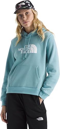 The North Face Women's Evolution Half Dome Hoodie - Adventure Ready Hood with Adjustable Drawcord, Kangaroo Hand Pocket, Blue Eclipse, Small