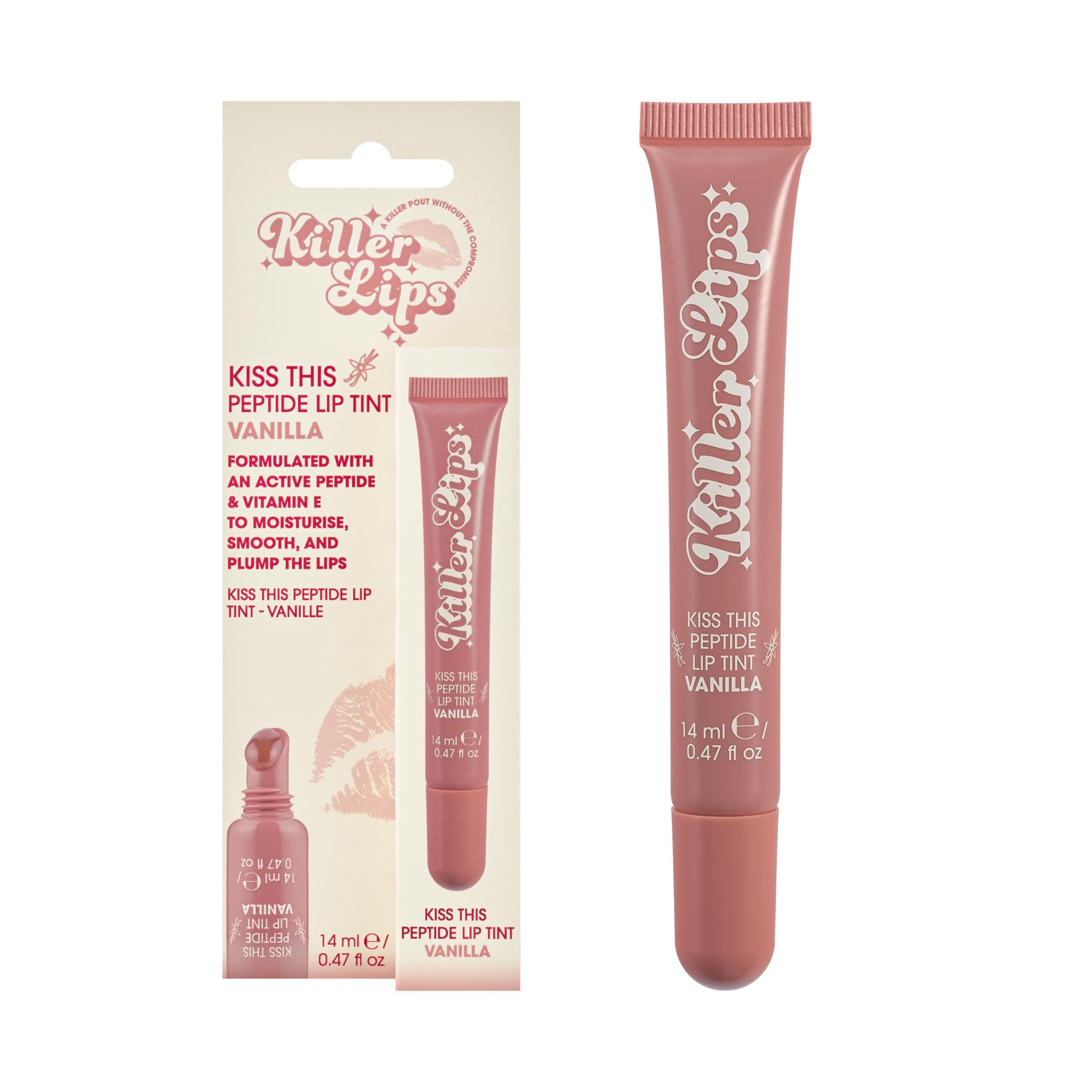 Killer Lips Unisex Brown Kiss This Peptide Lip Tint - Vanilla 14Ml